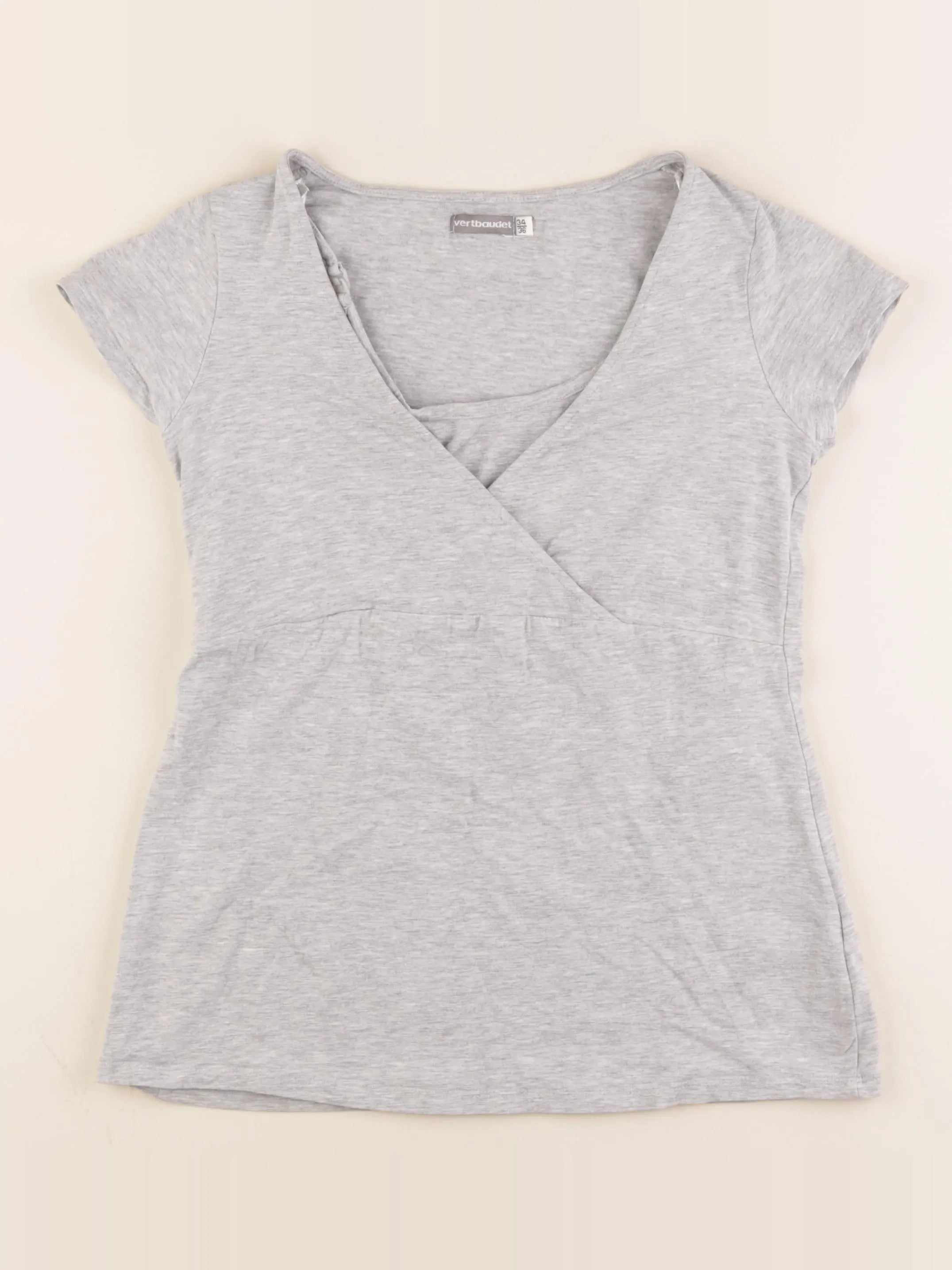 Vertbaudet - tee-shirt grossesse, allaitement gris - 34 à 36