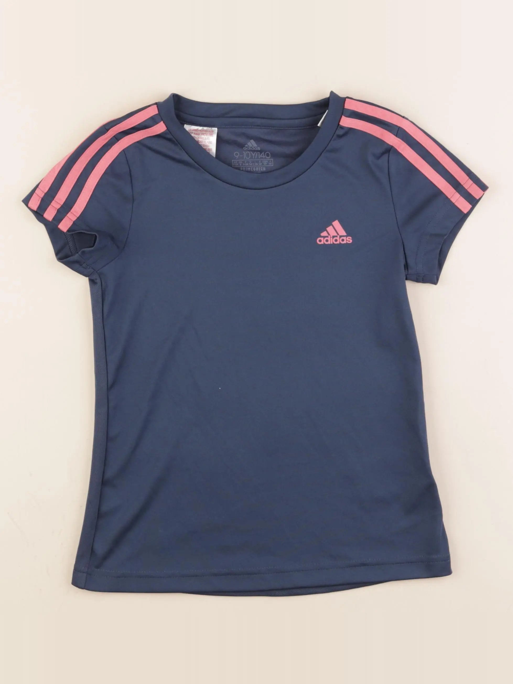 Adidas - tee-shirt bleu, rose - 9/10 ans
