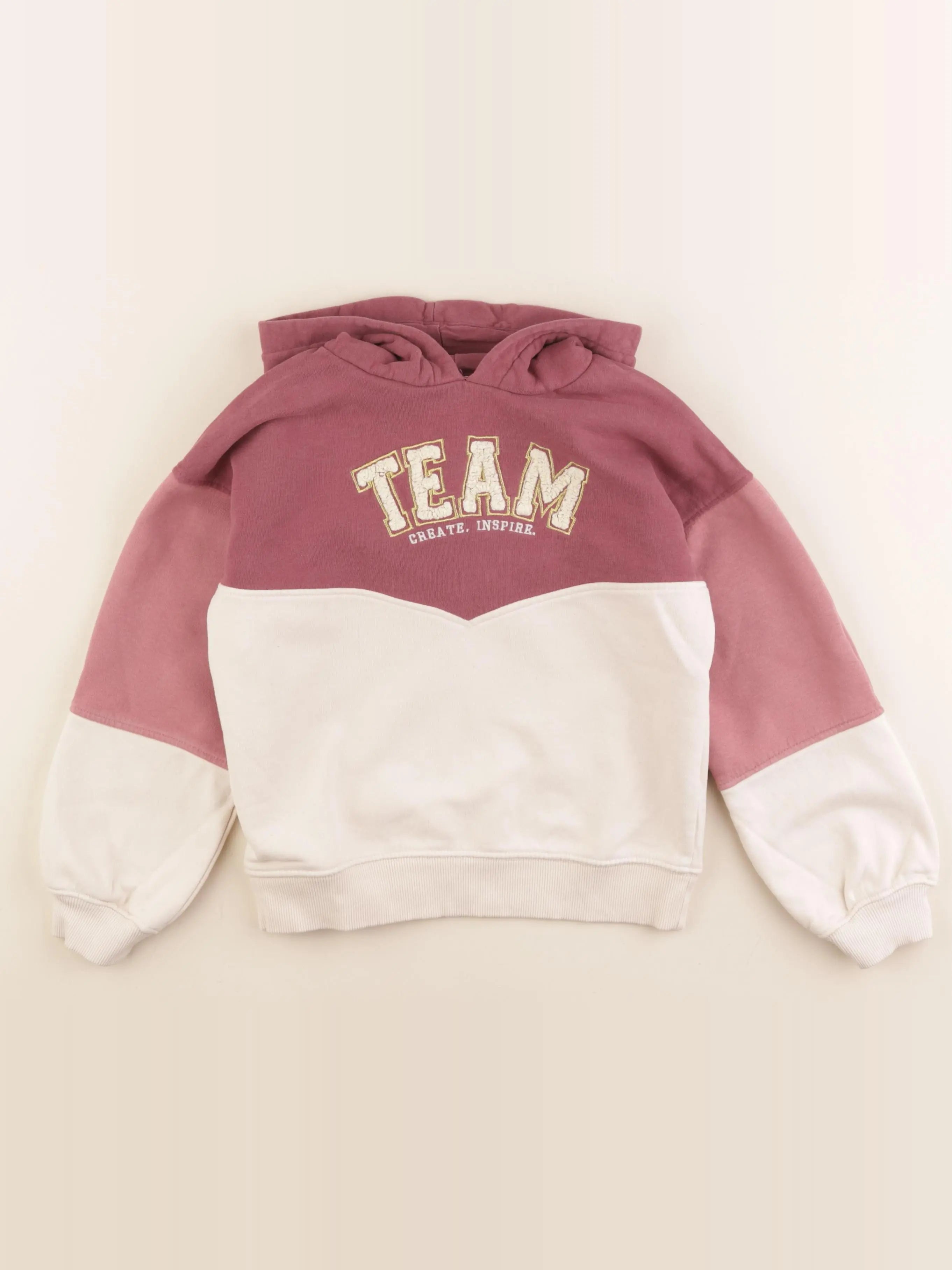 Vertbaudet - sweat rose - 8 ans