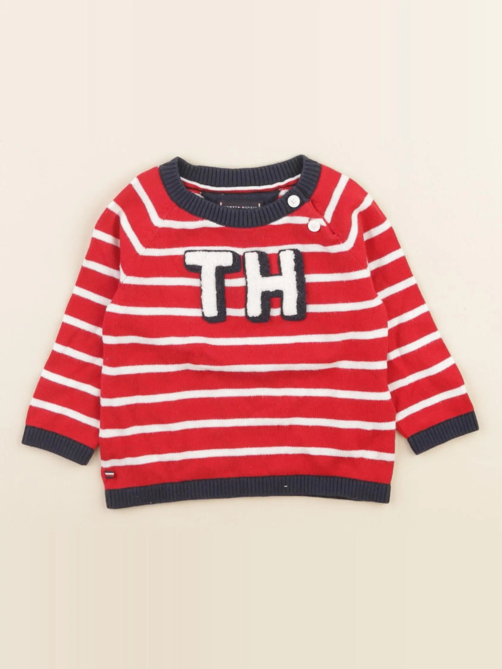 Tommy Hilfiger - pull rouge - 9 mois