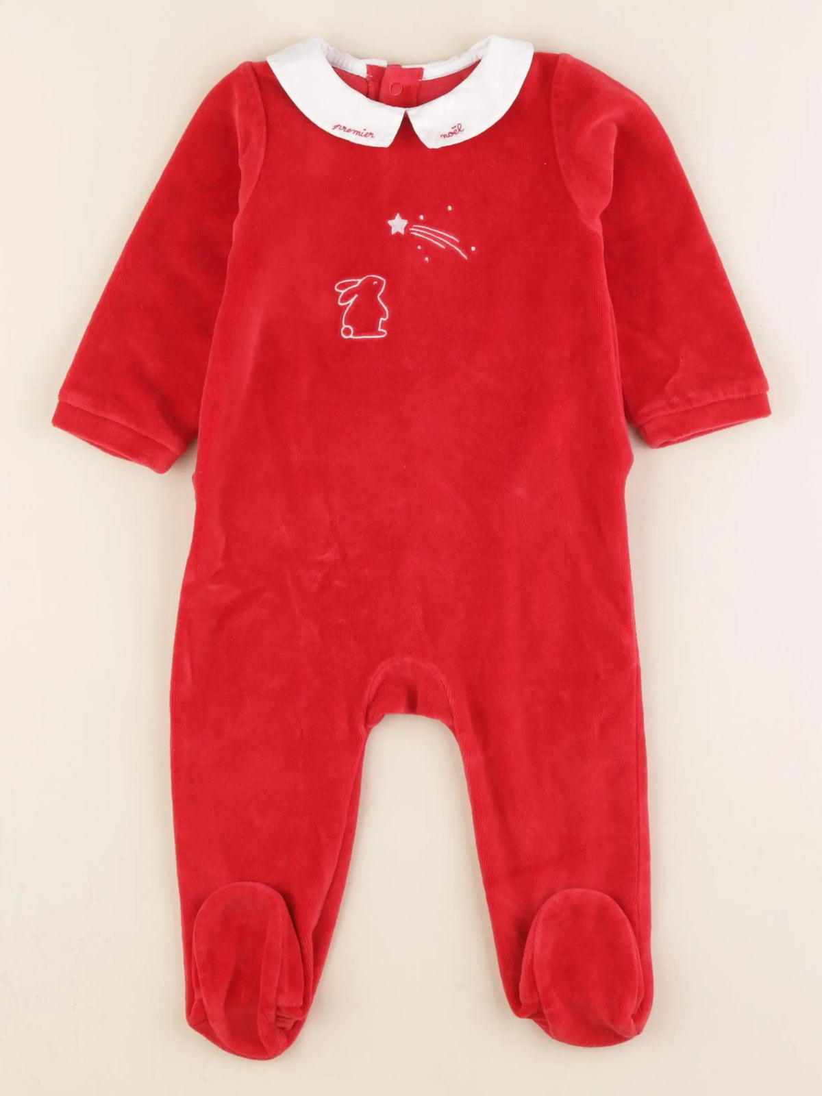 Jacadi - pyjama velours rouge - 12 mois
