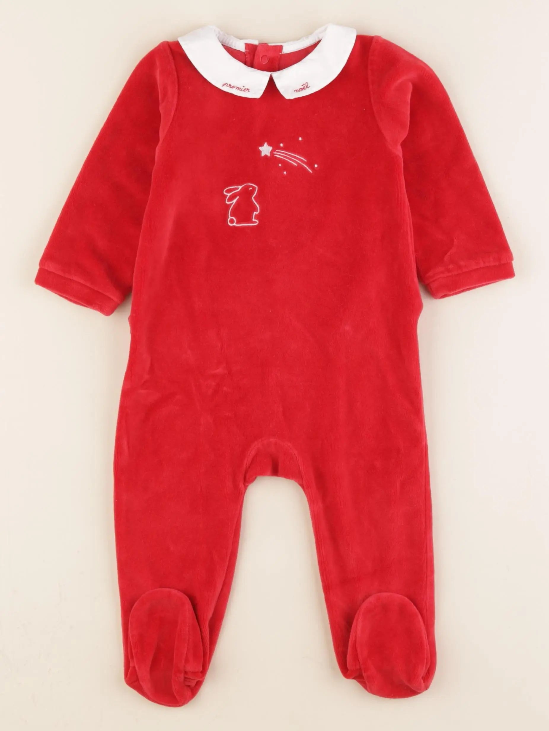 Jacadi - pyjama velours rouge - 12 mois