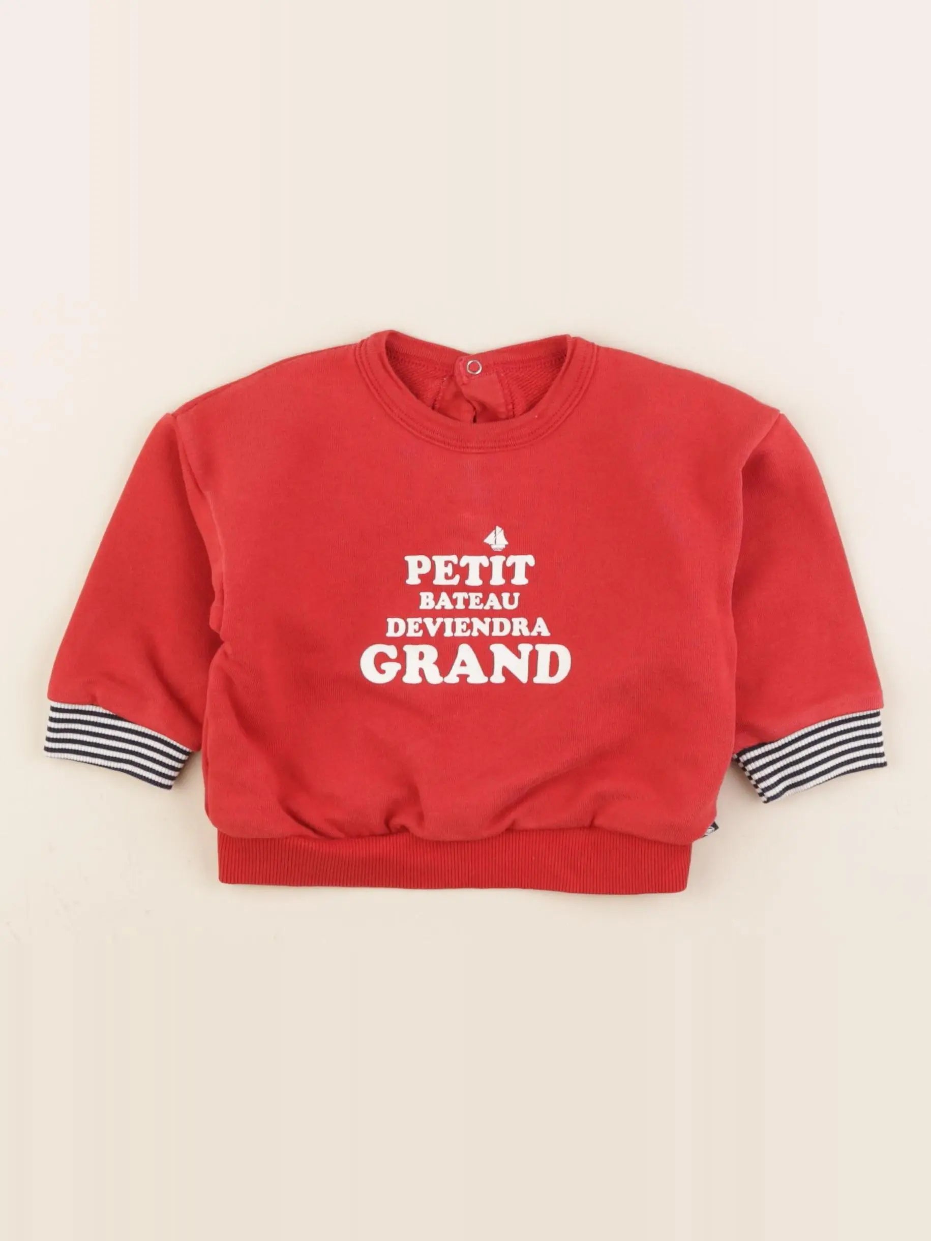 Petit Bateau - sweat rouge - 12 mois