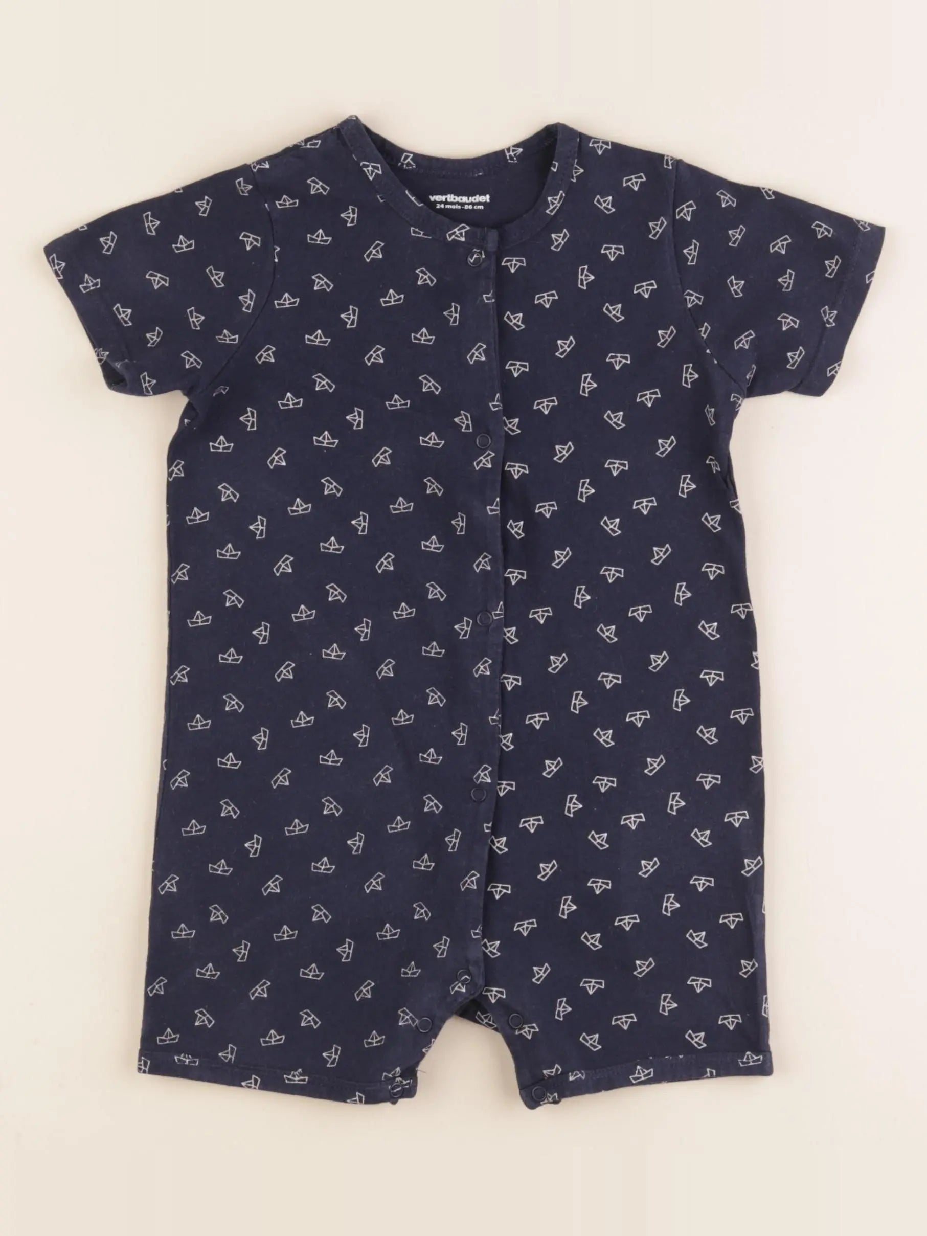 Vertbaudet - pyjama coton bleu - 24 mois