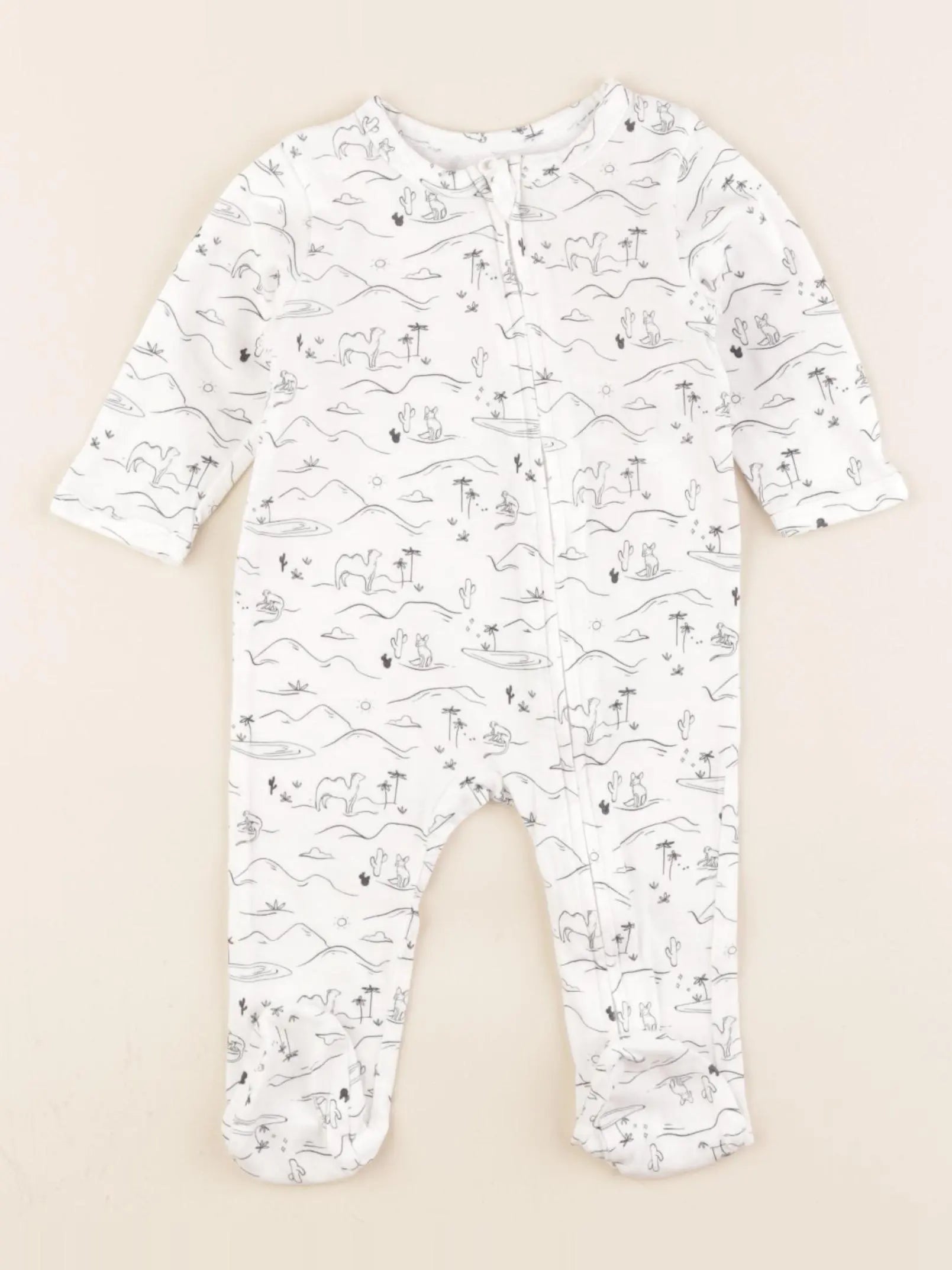 Vertbaudet - pyjama coton blanc - 3 mois