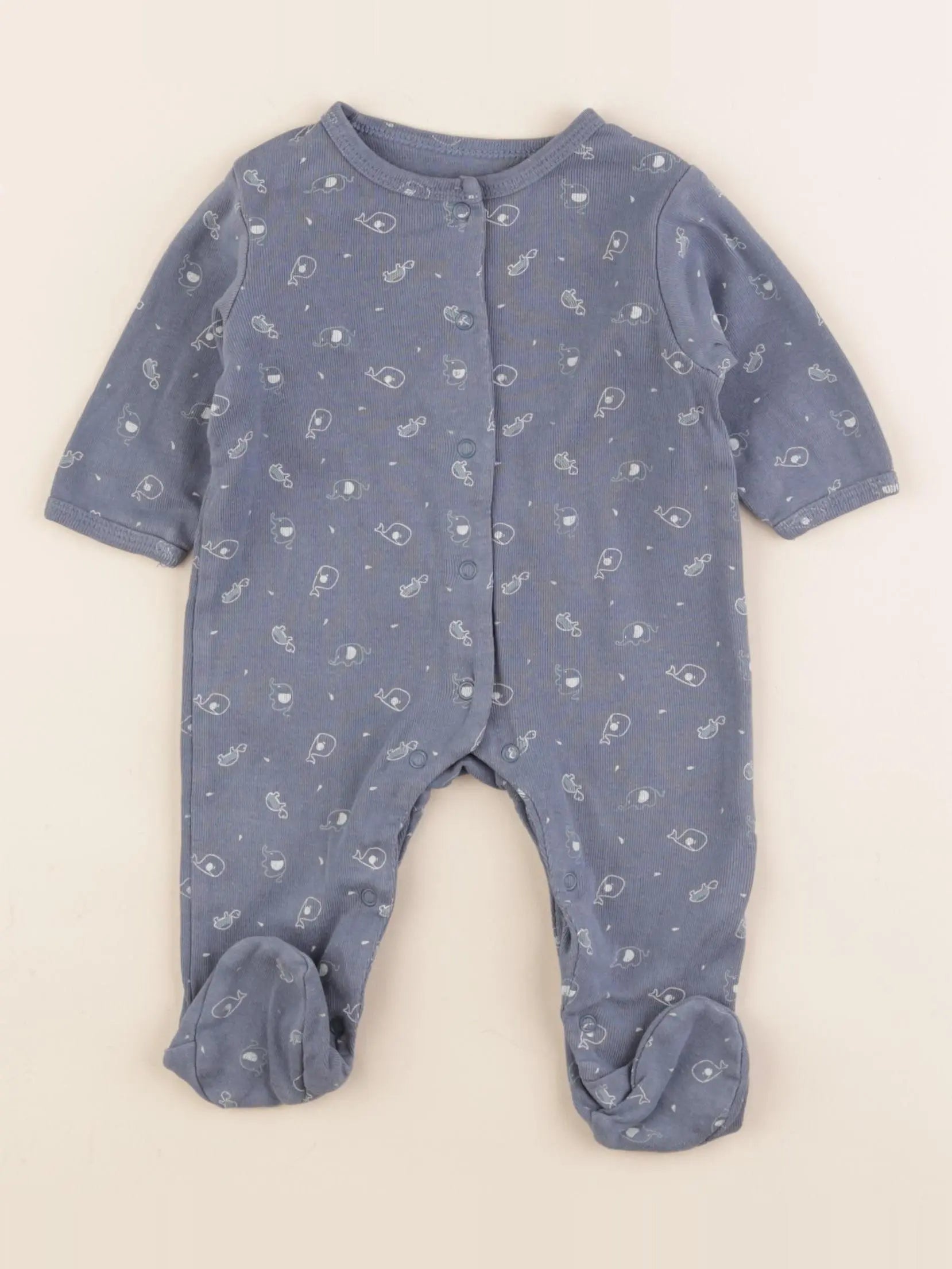 Vertbaudet - pyjama coton bleu - 3 mois
