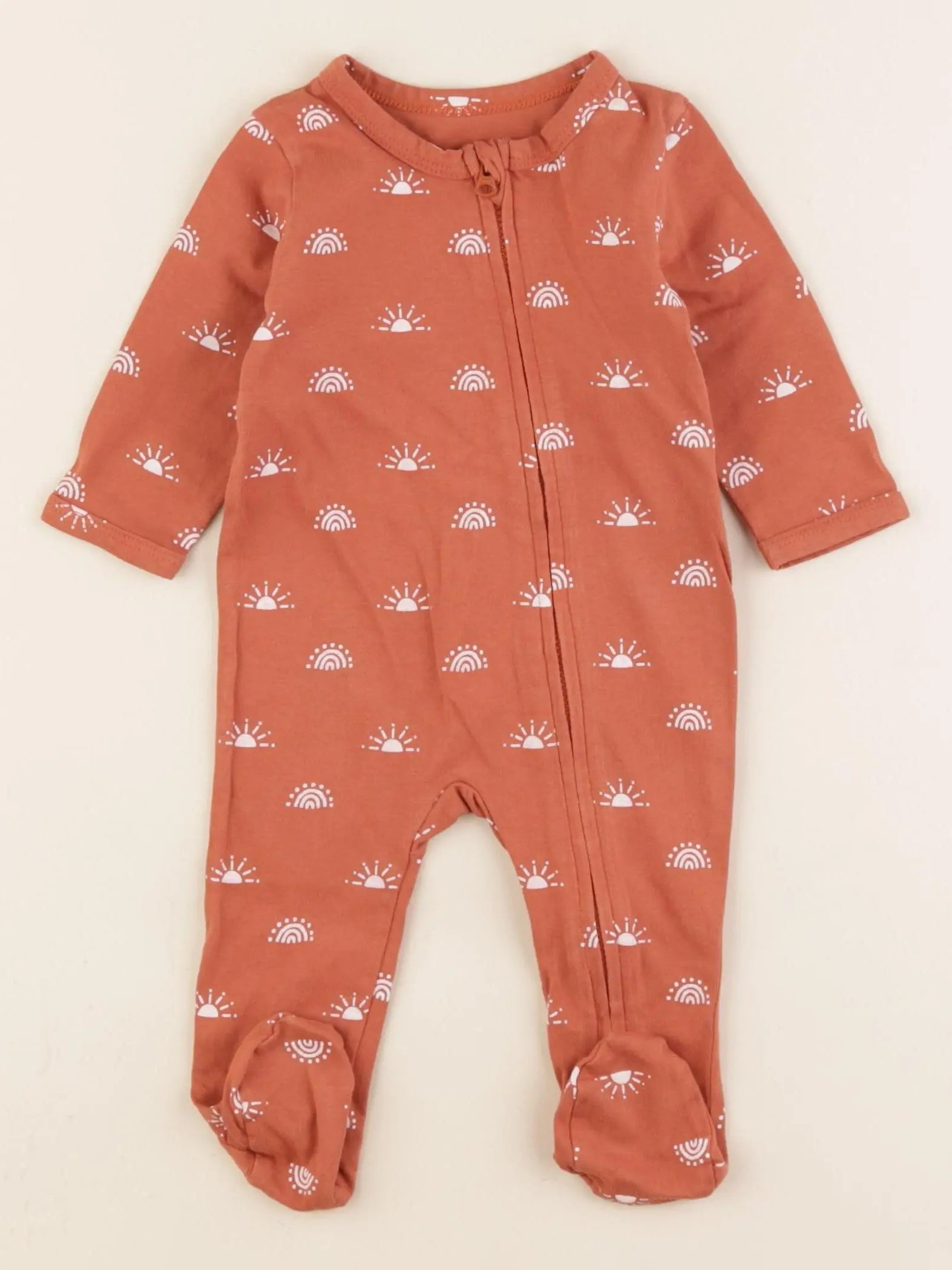Vertbaudet - pyjama coton orange - 3 mois