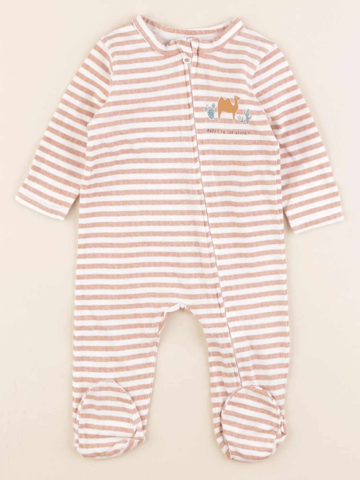 Vertbaudet - pyjama coton orange - 3 mois