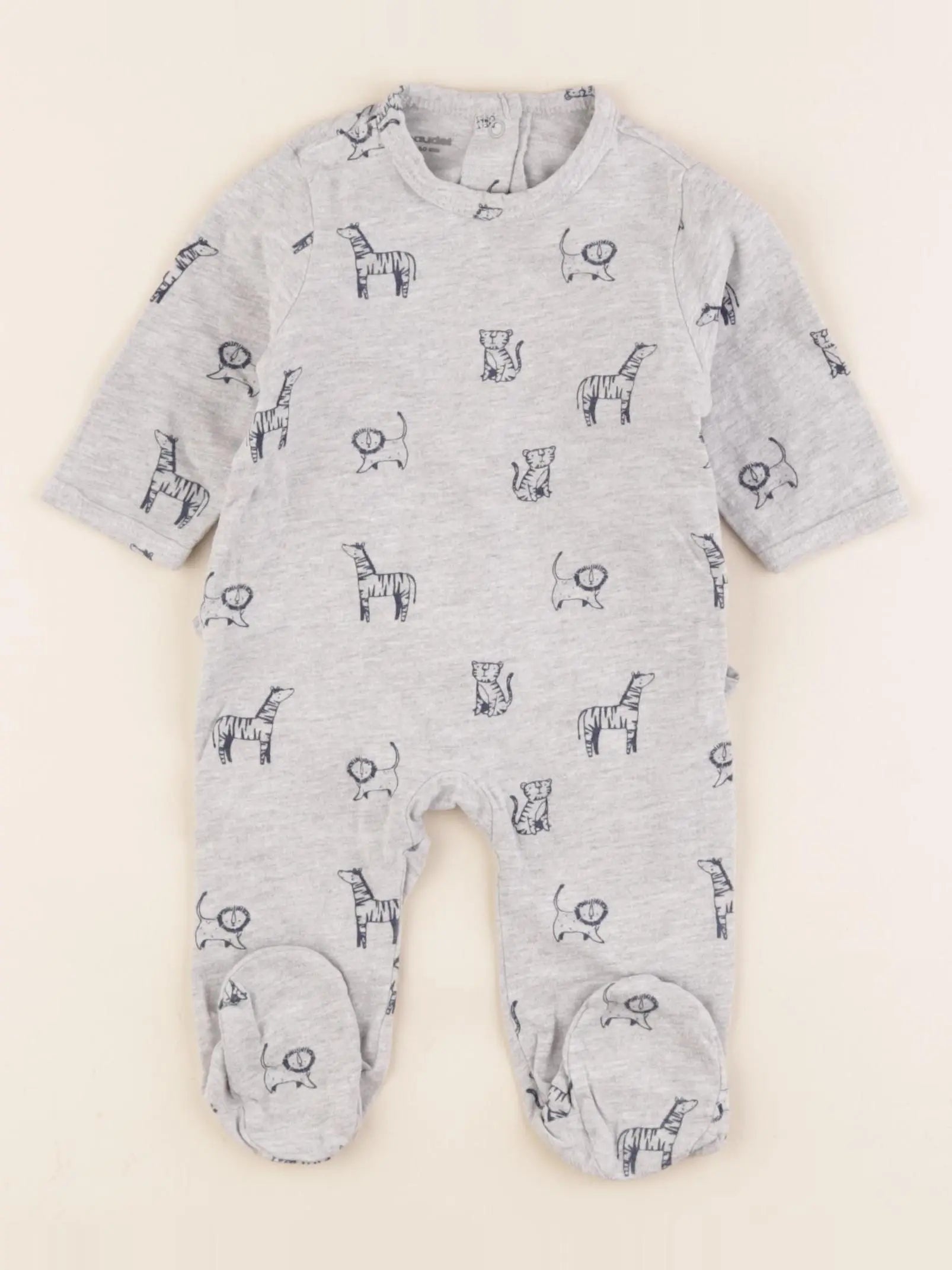 Vertbaudet - pyjama coton gris - 3 mois