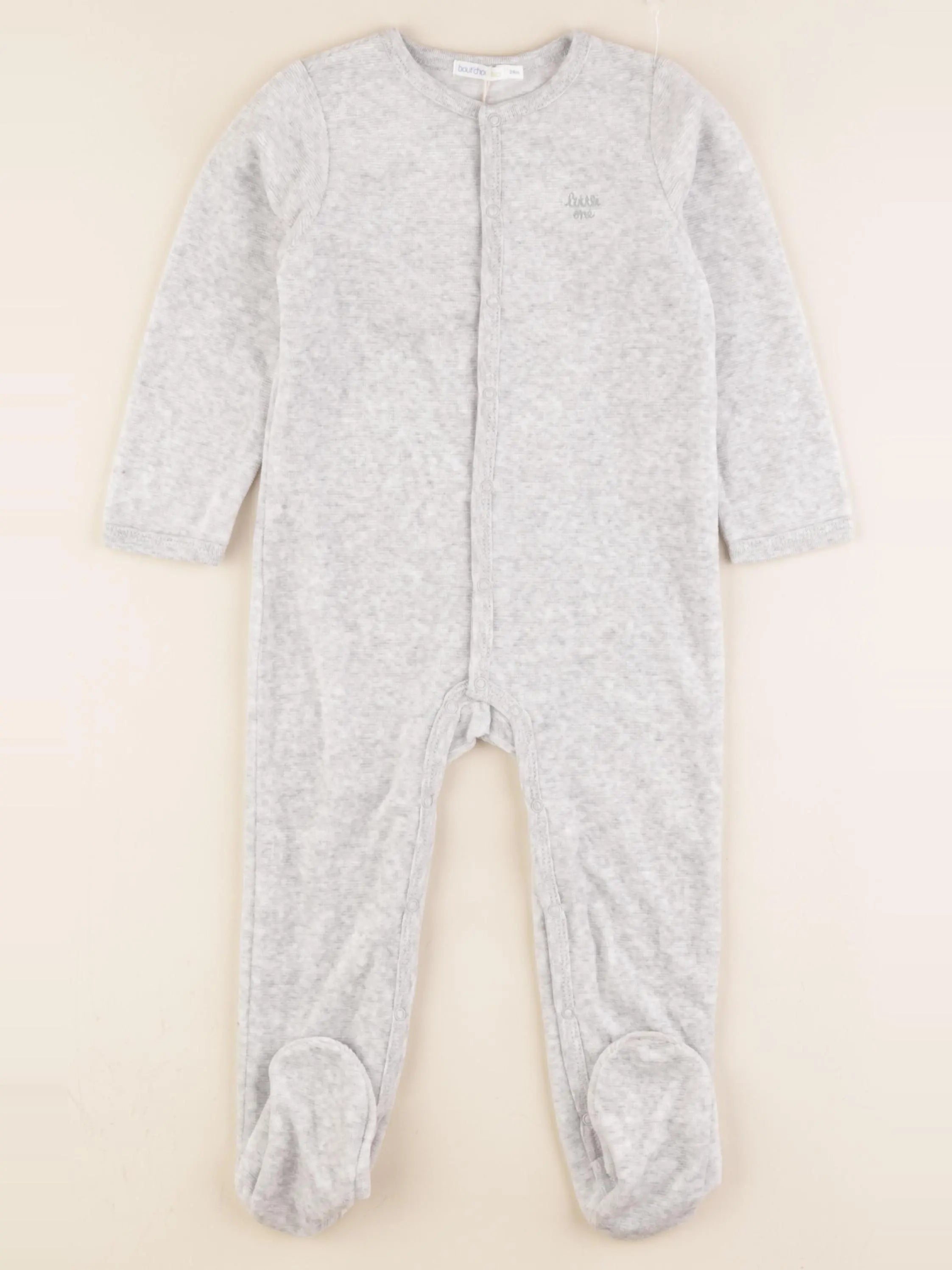 Boutchou - pyjama velours gris - 24 mois