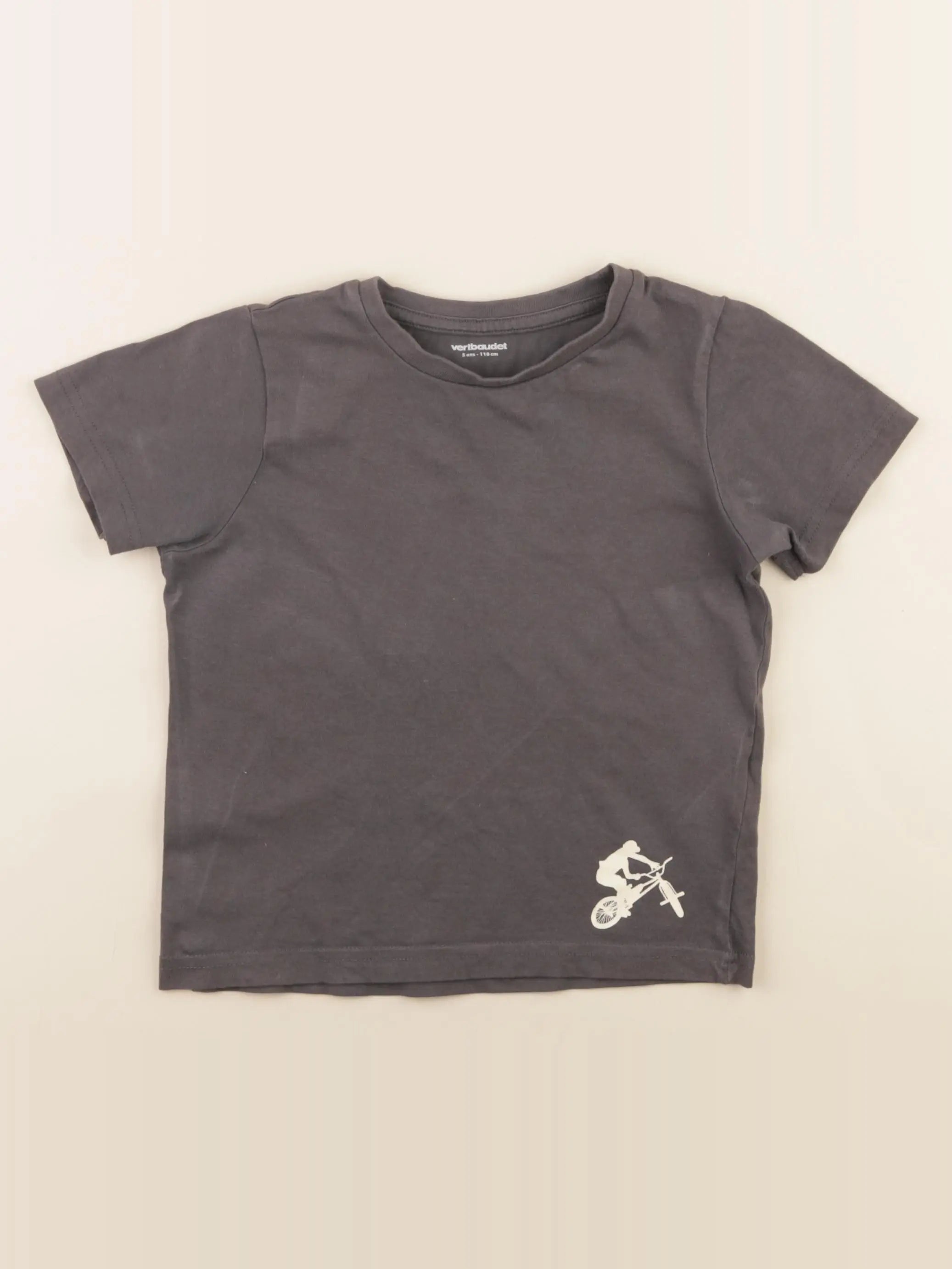 Vertbaudet - tee-shirt gris - 5 ans
