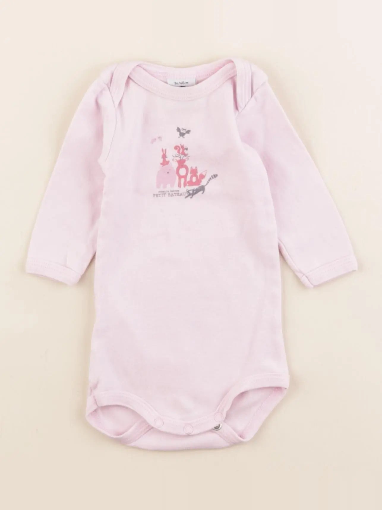 Petit Bateau - body rose - 3 mois