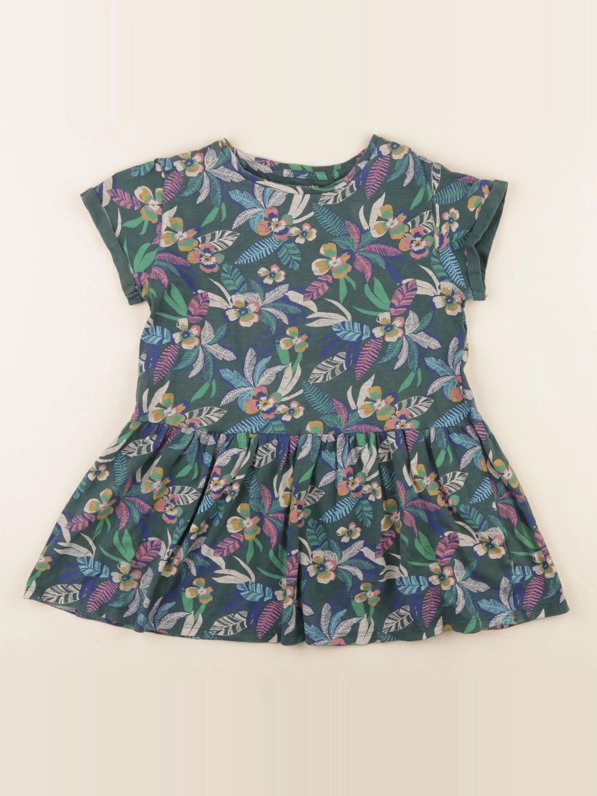 Vertbaudet - robe vert - 8 ans
