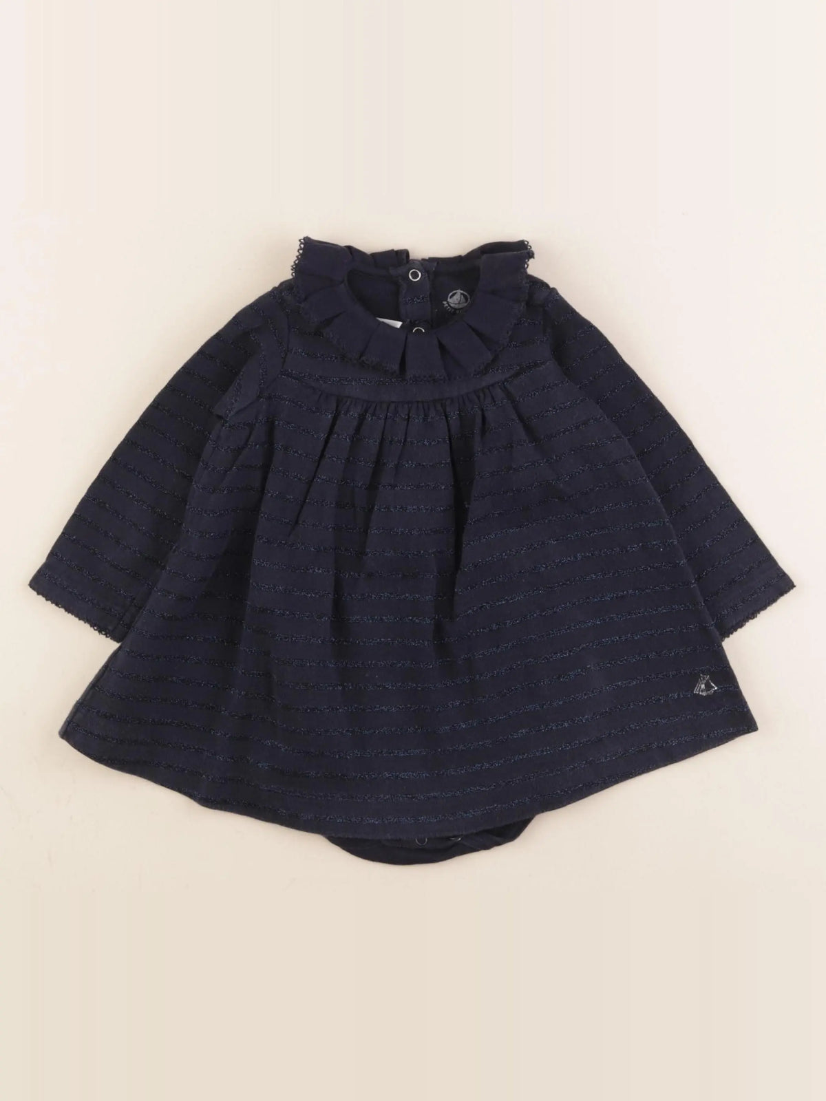 Petit Bateau - body robe bleu - 12 mois