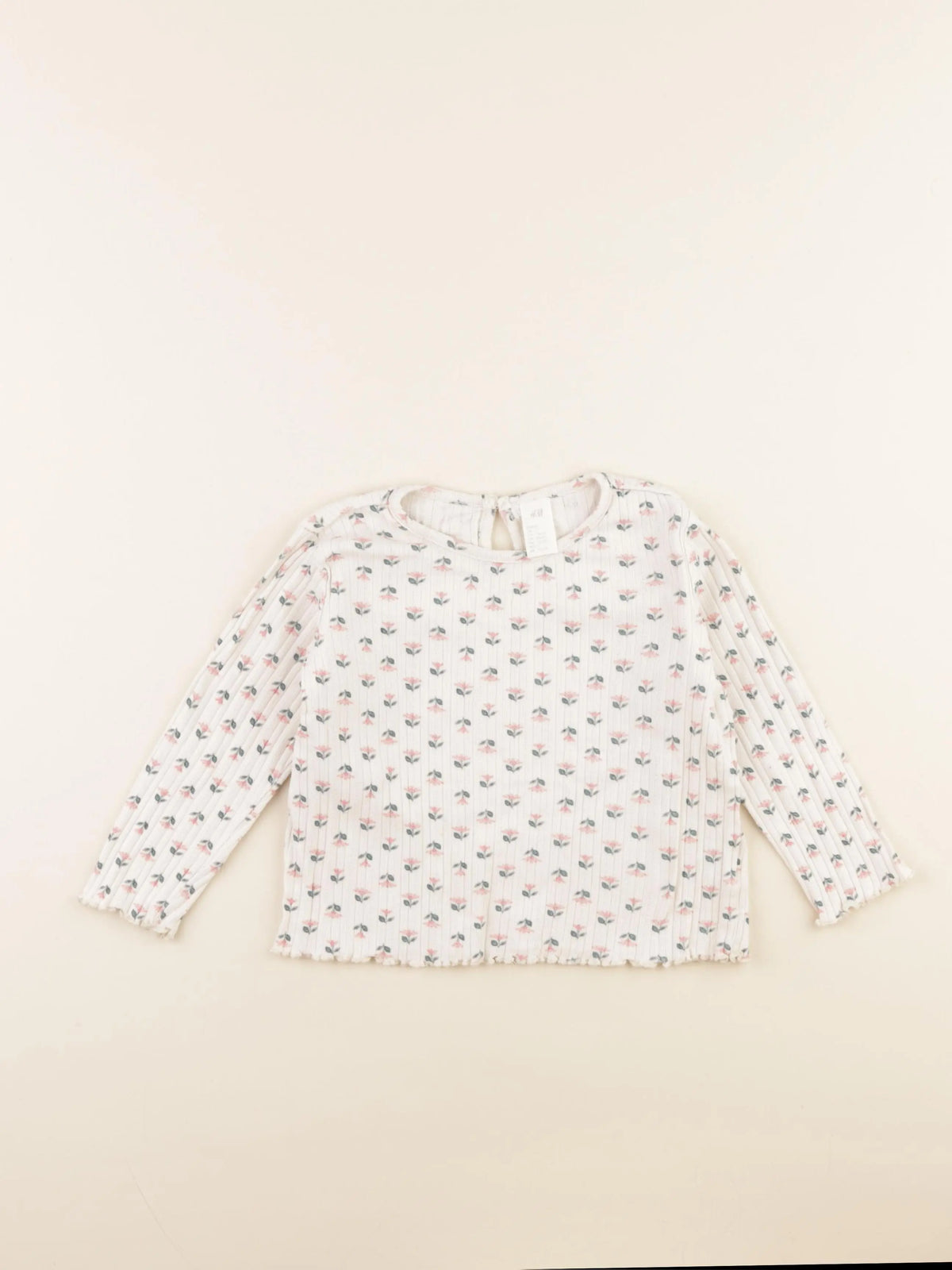 H&M - tee-shirt beige, rose - 18/24 mois