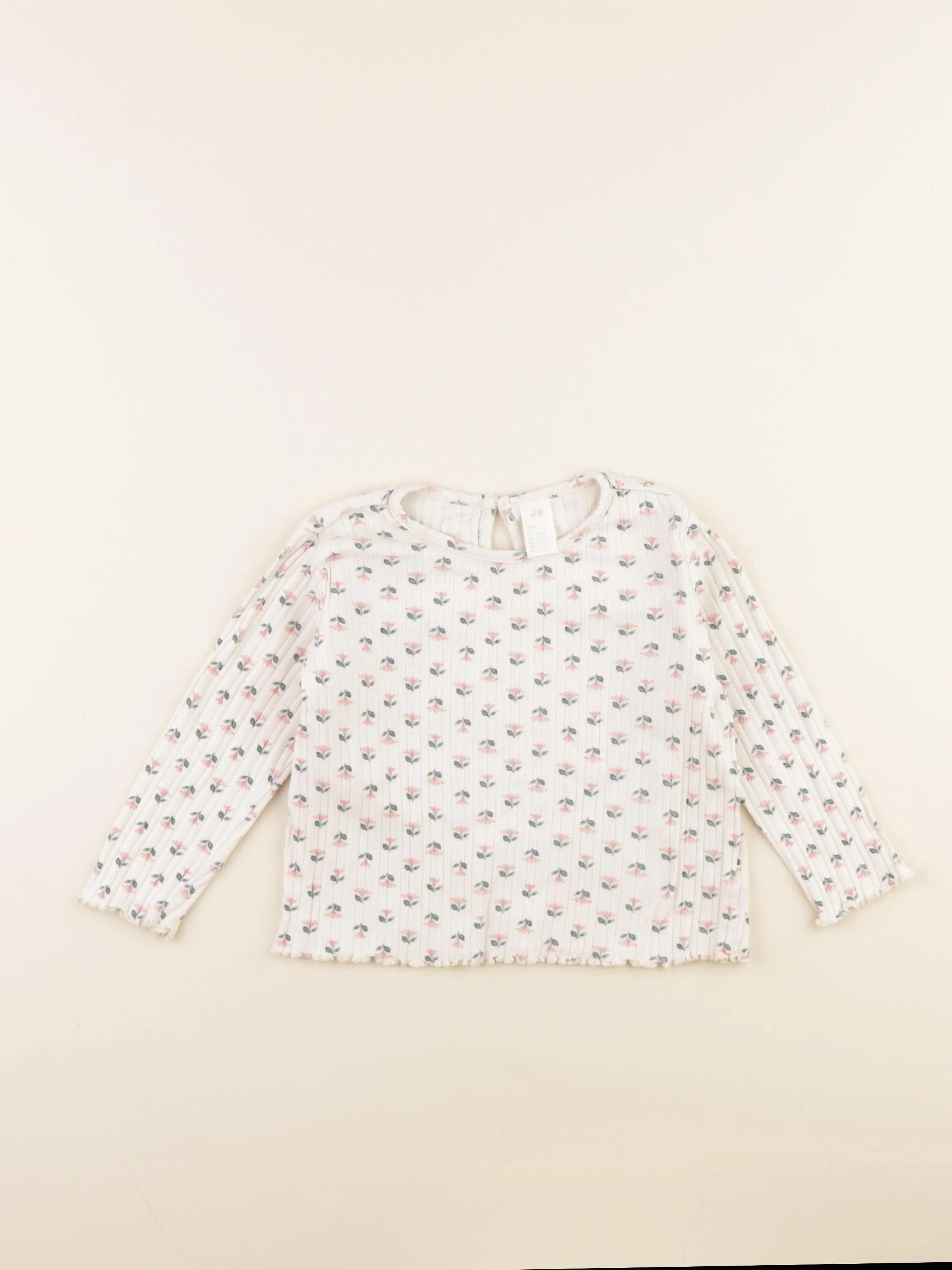 H&M - tee-shirt beige, rose - 18/24 mois
