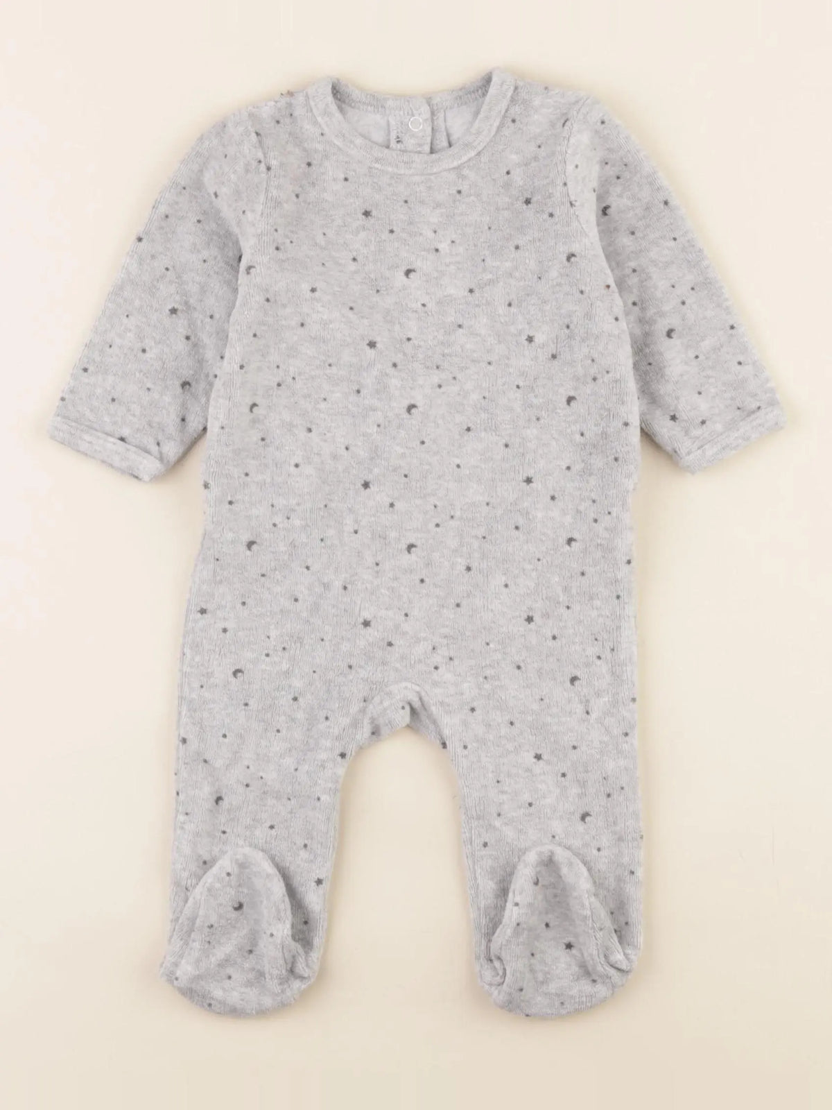 Vertbaudet - pyjama velours gris - 3 mois
