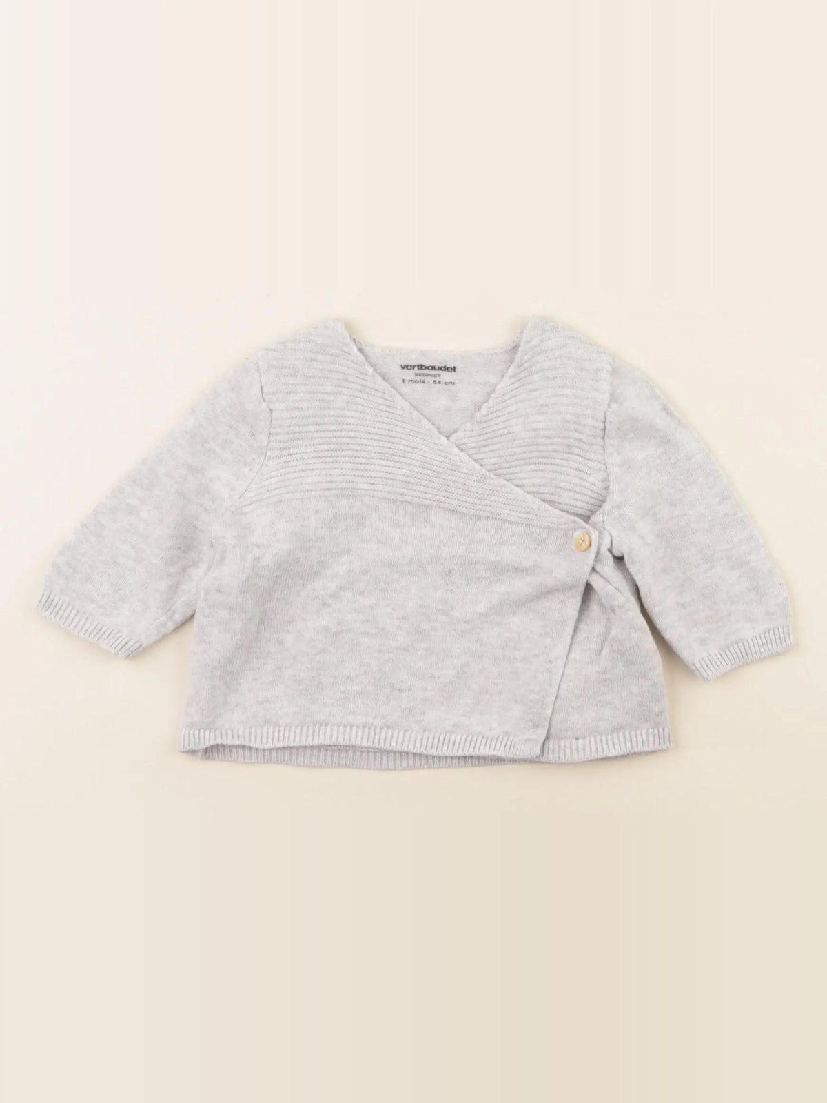 Vertbaudet - gilet gris - 1 mois