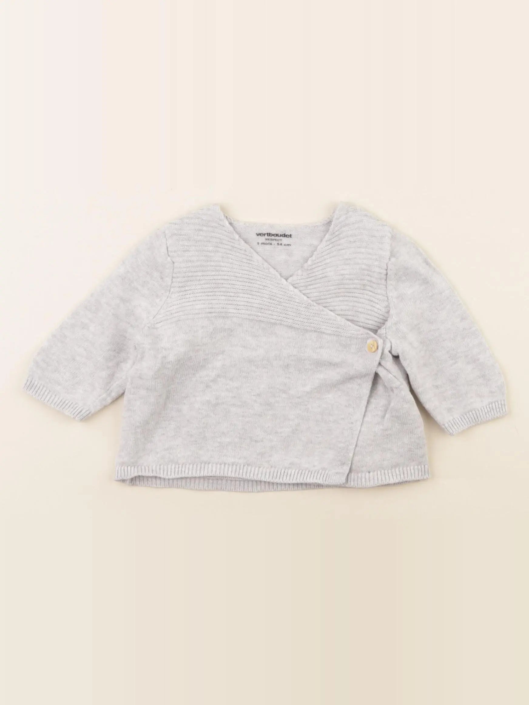 Vertbaudet - gilet gris - 1 mois