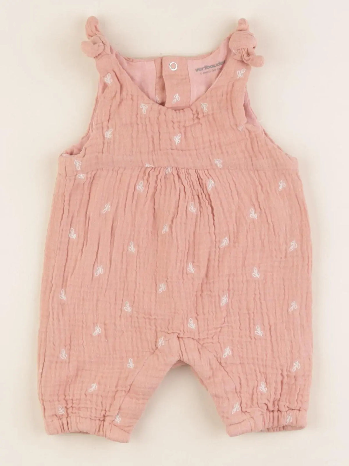Vertbaudet - combinaison doublé rose - 1 mois
