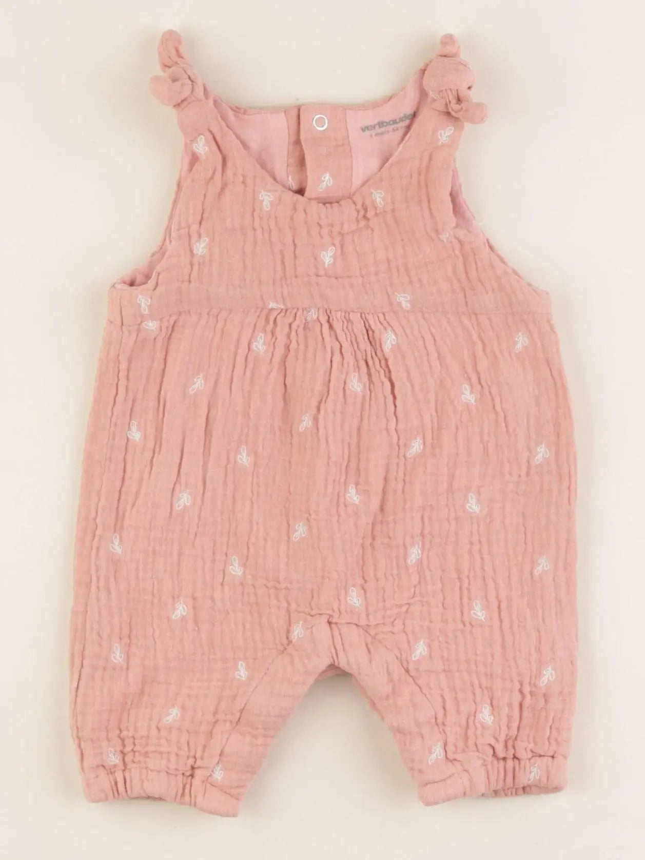 Vertbaudet - combinaison doublé rose - 1 mois