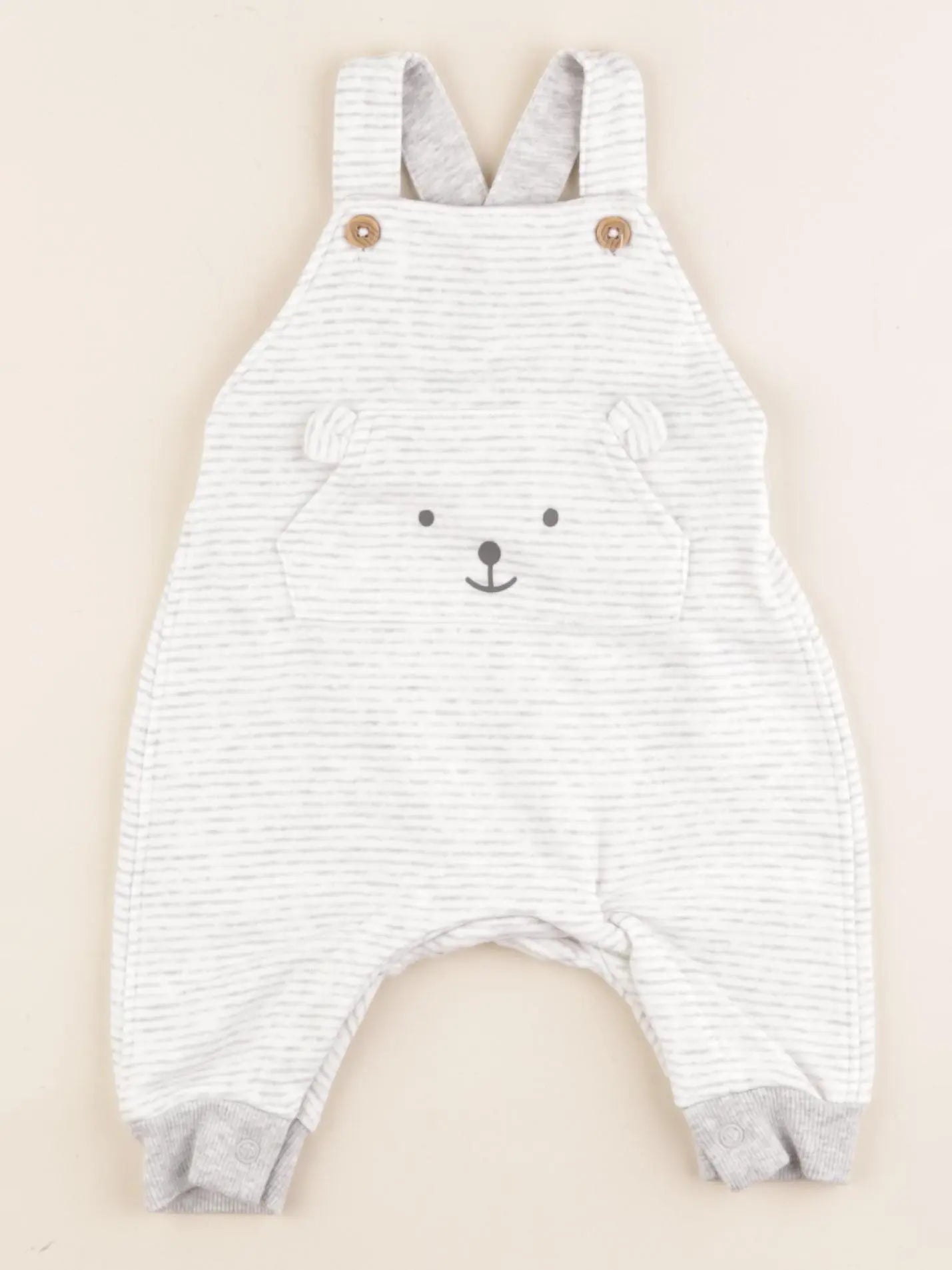 H&M - salopette coton gris - 1/2 mois