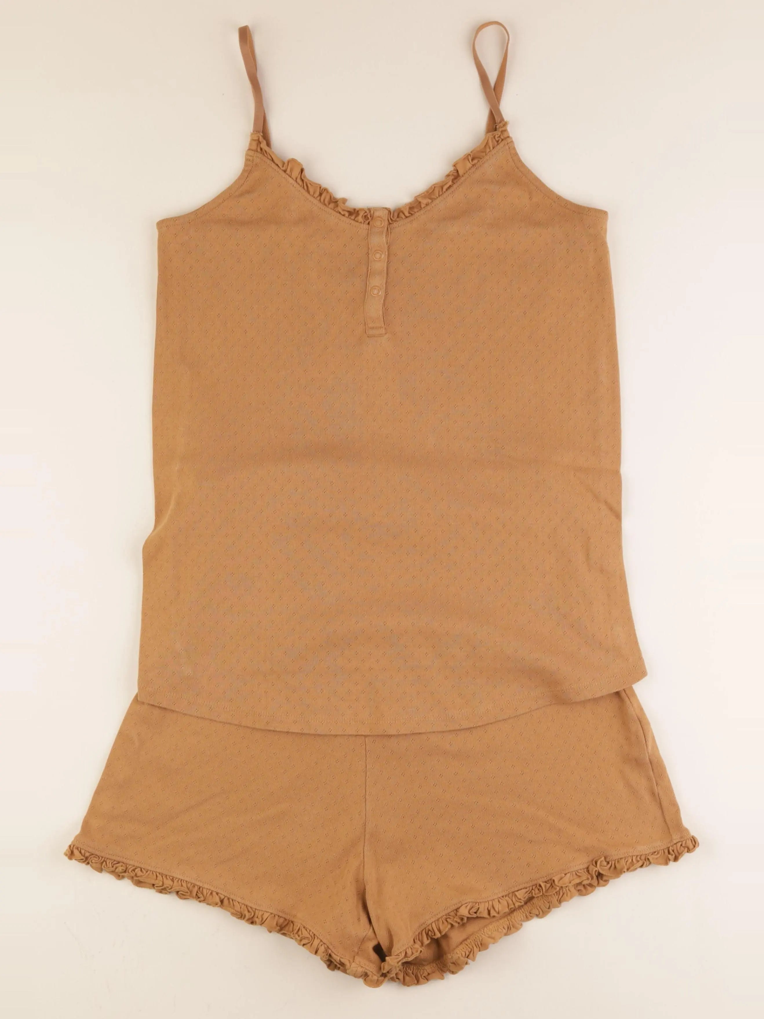 Kiabi - pyjama grossesse coton marron - m