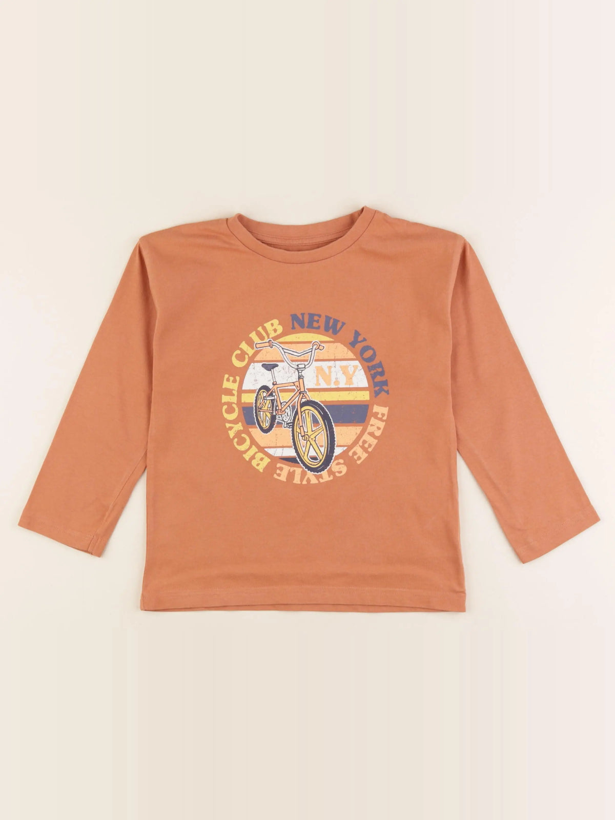 Vertbaudet - tee-shirt marron - 6 ans