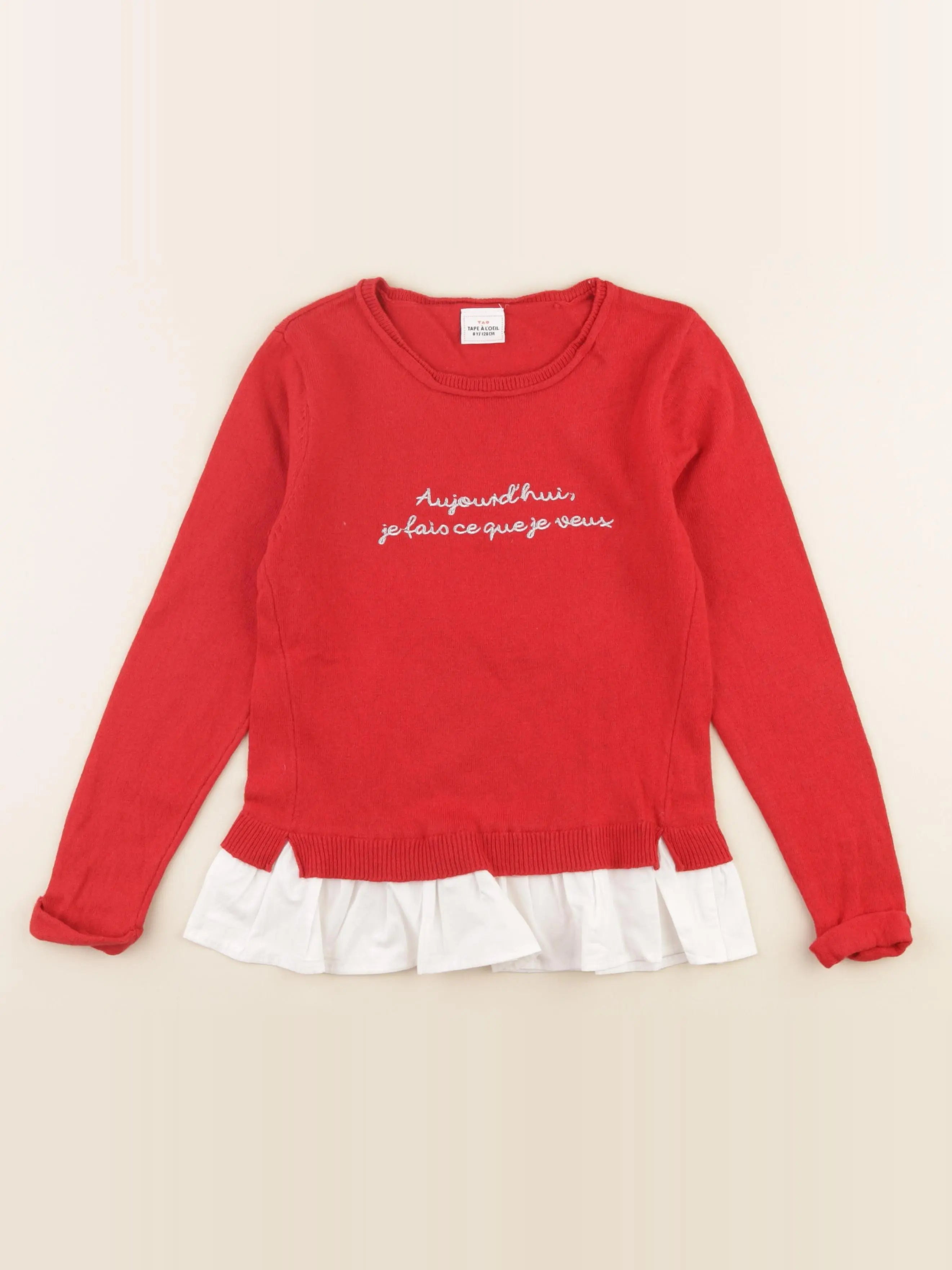 Tape à l'oeil - pull rouge - 8 ans