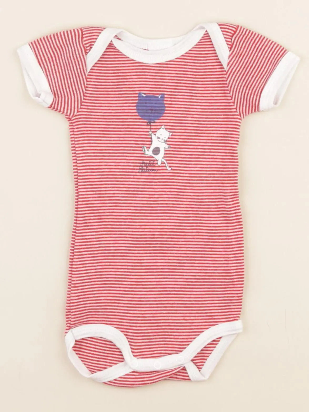 Petit Bateau - body rouge - 3 mois