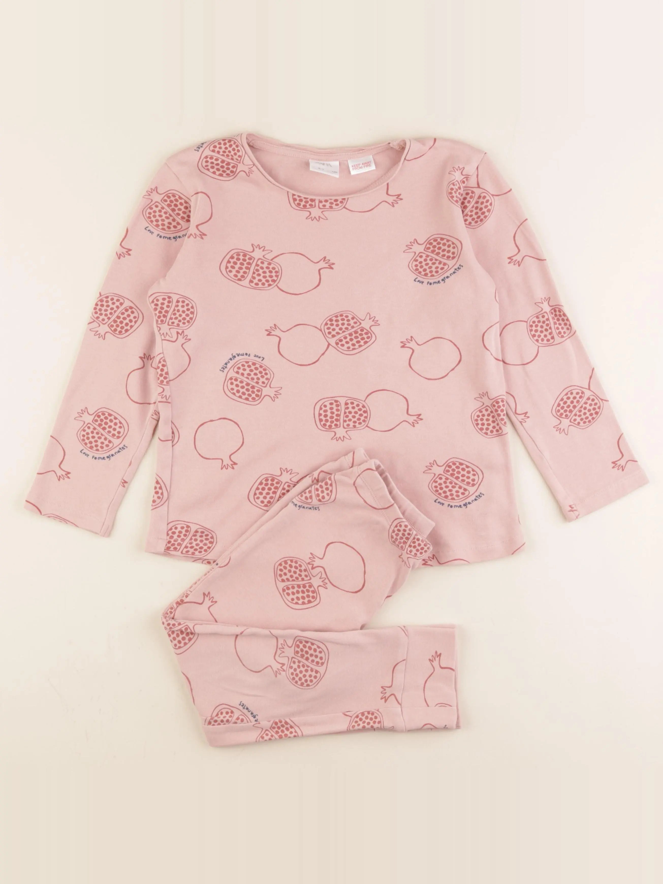 Zara - pyjama coton rose - 6/7 ans