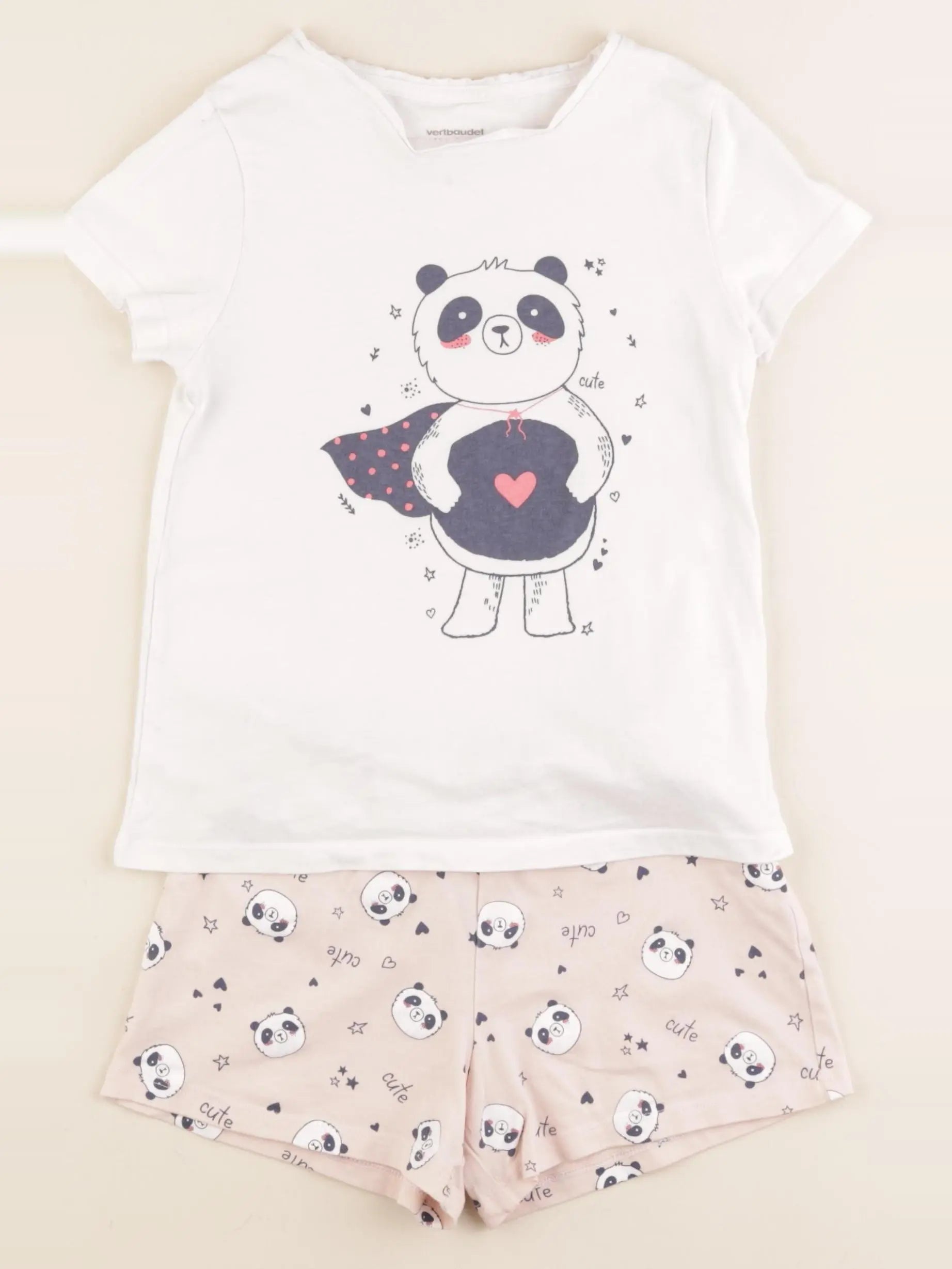 Vertbaudet - pyjama coton blanc - 6 ans
