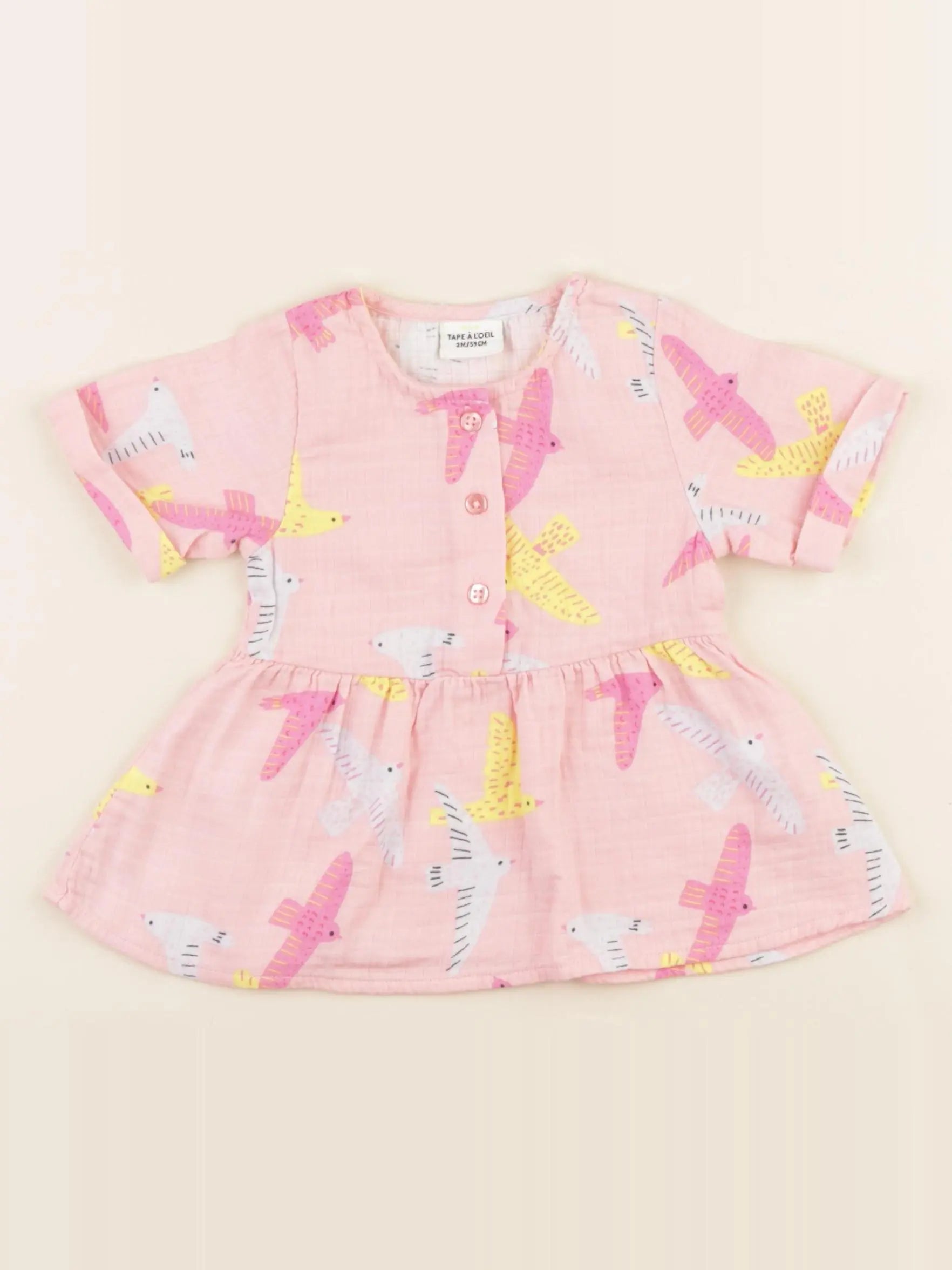 Tape à l'oeil - robe rose - 3 mois