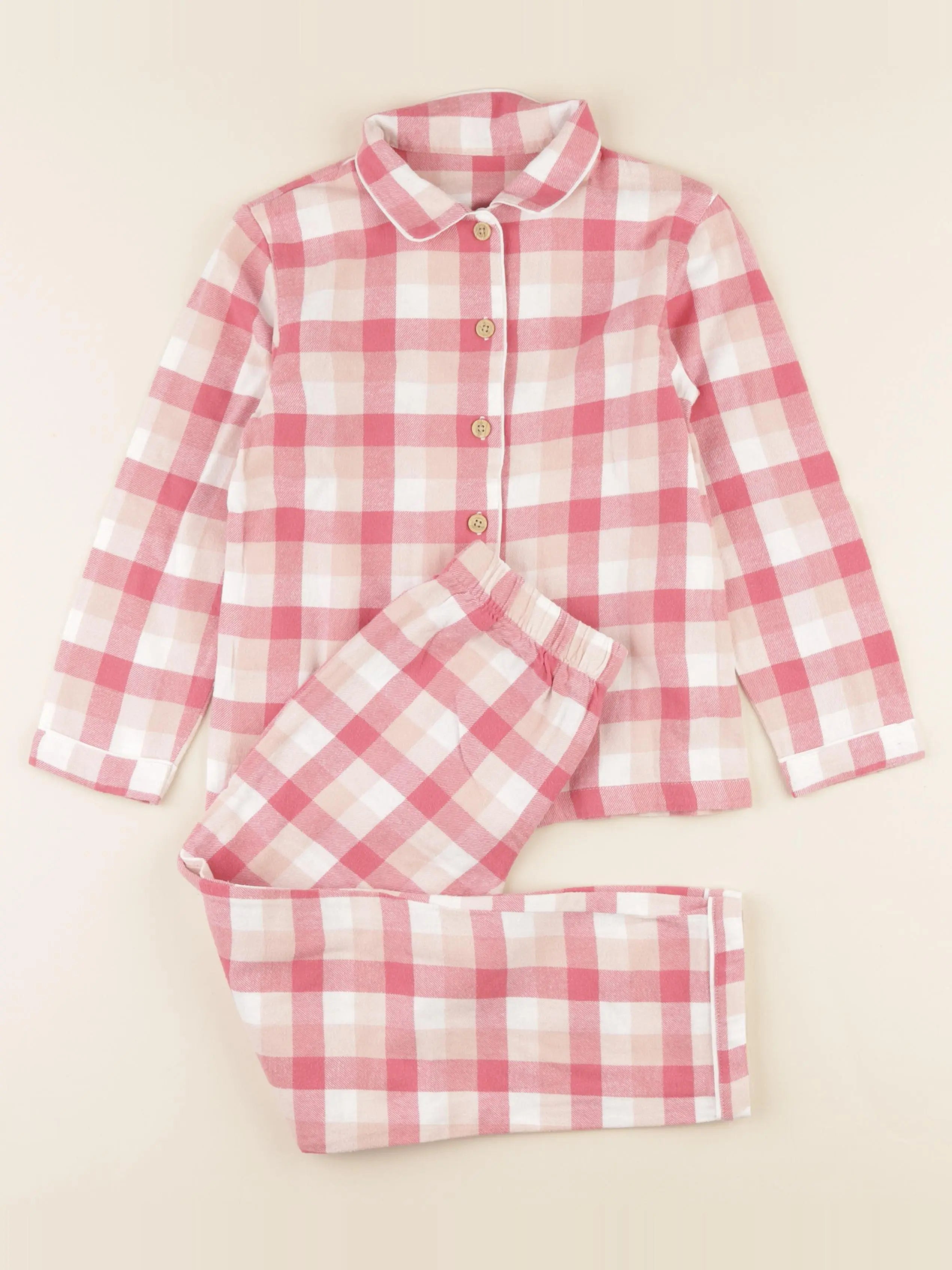 Vertbaudet - pyjama coton rose - 8 ans