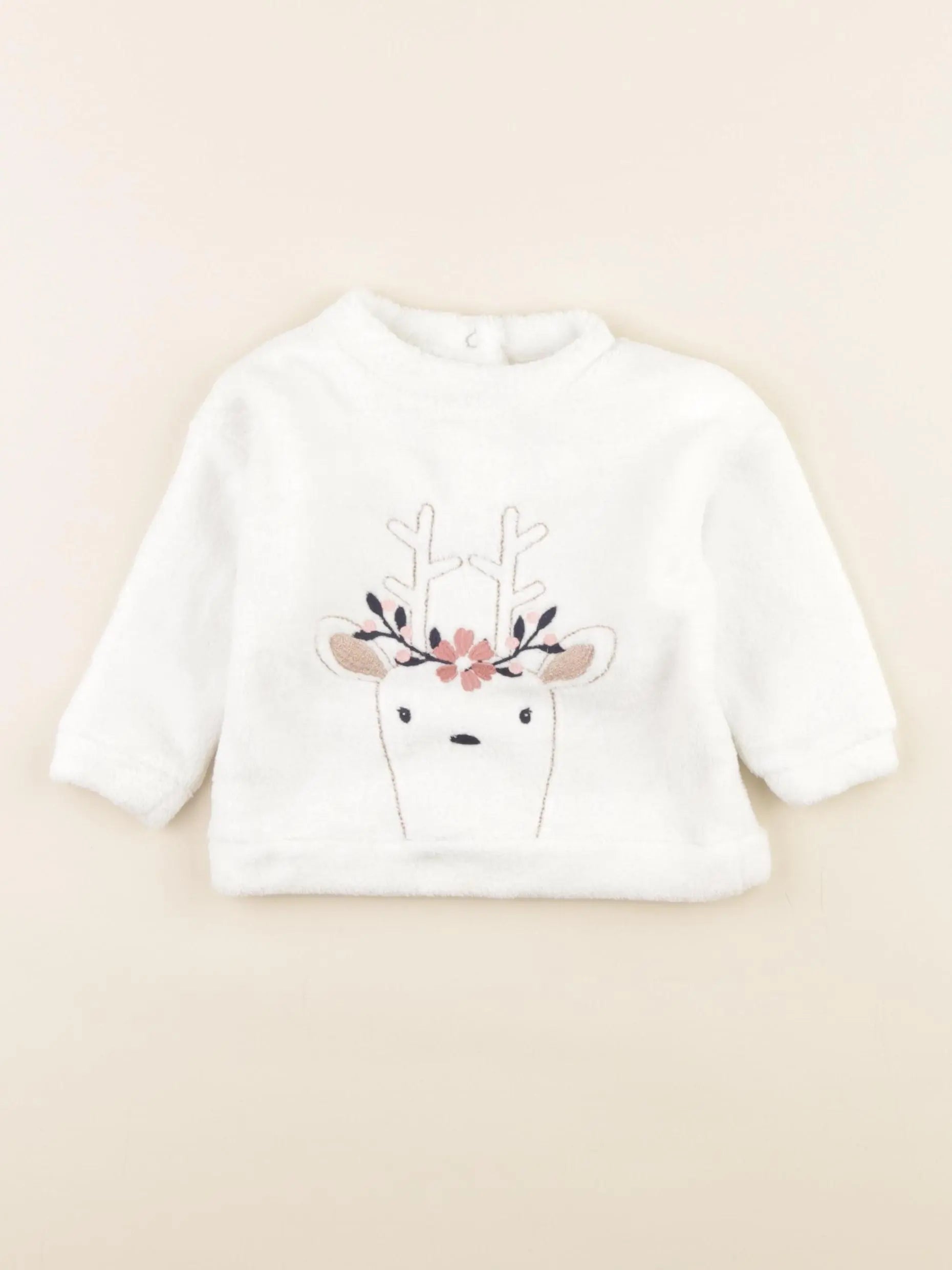 Vertbaudet - pull blanc - 9 mois