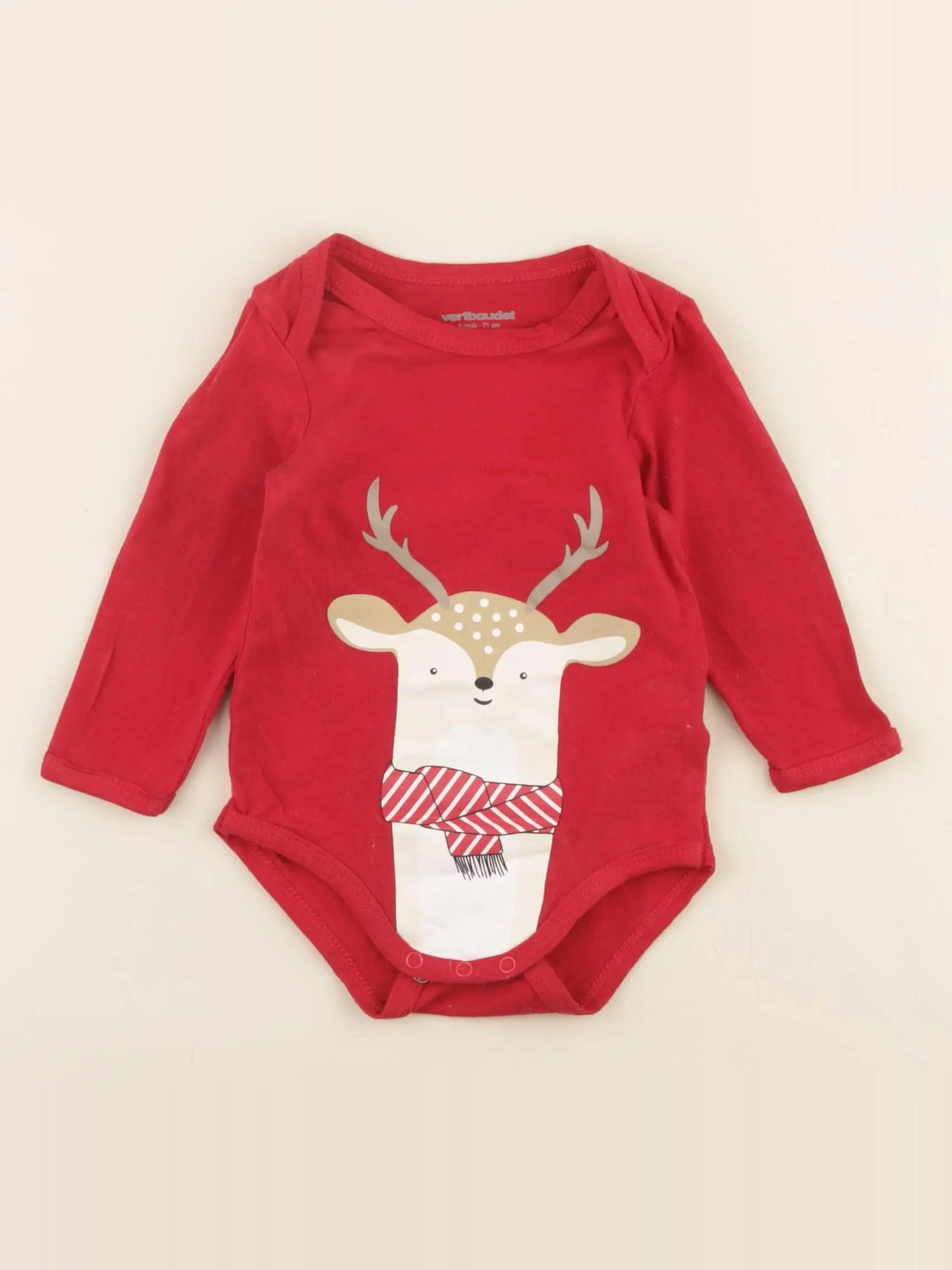 Vertbaudet - body rouge - 9 mois