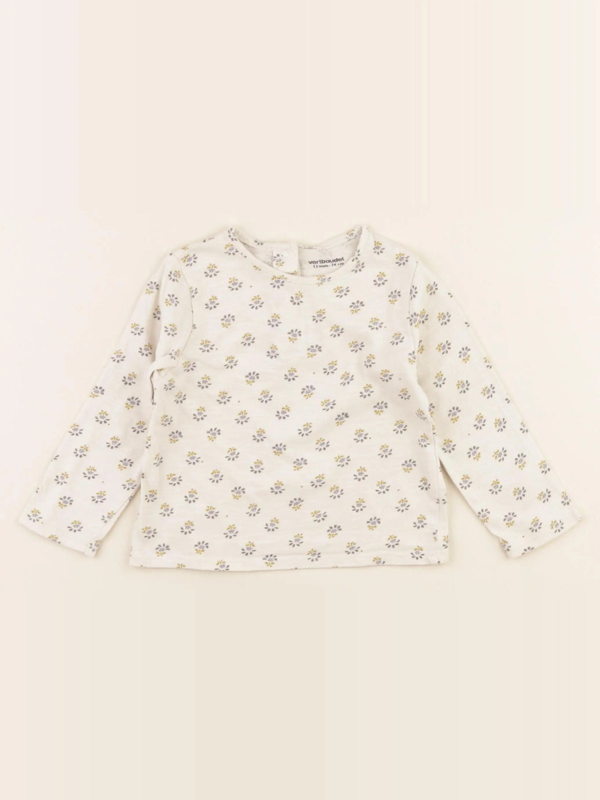 Vertbaudet - tee-shirt beige - 12 mois