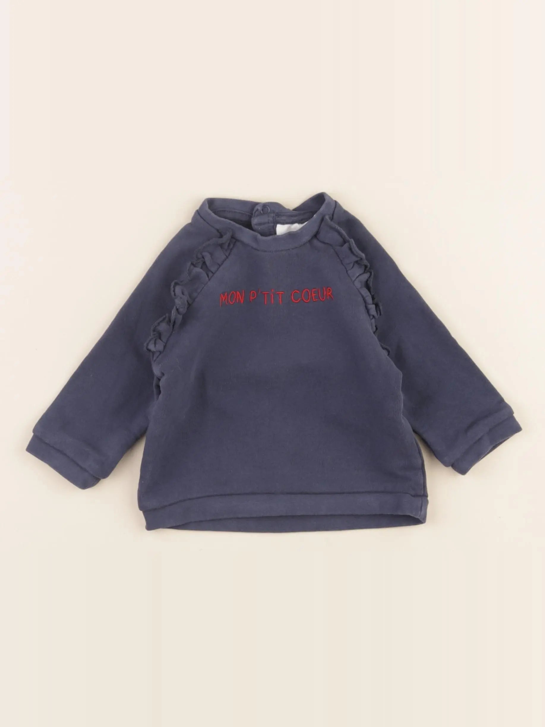 Vertbaudet - sweat bleu - 6 mois
