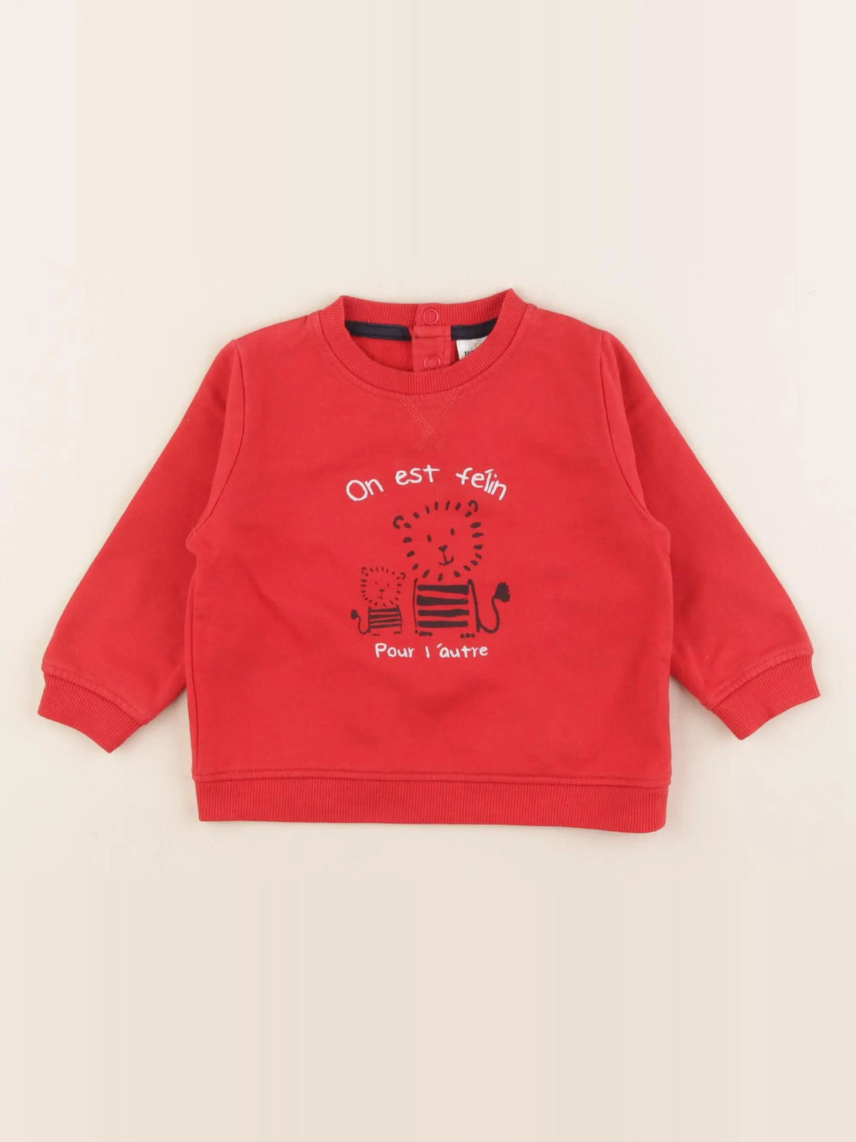 Tape à l'oeil - sweat rouge - 9 mois