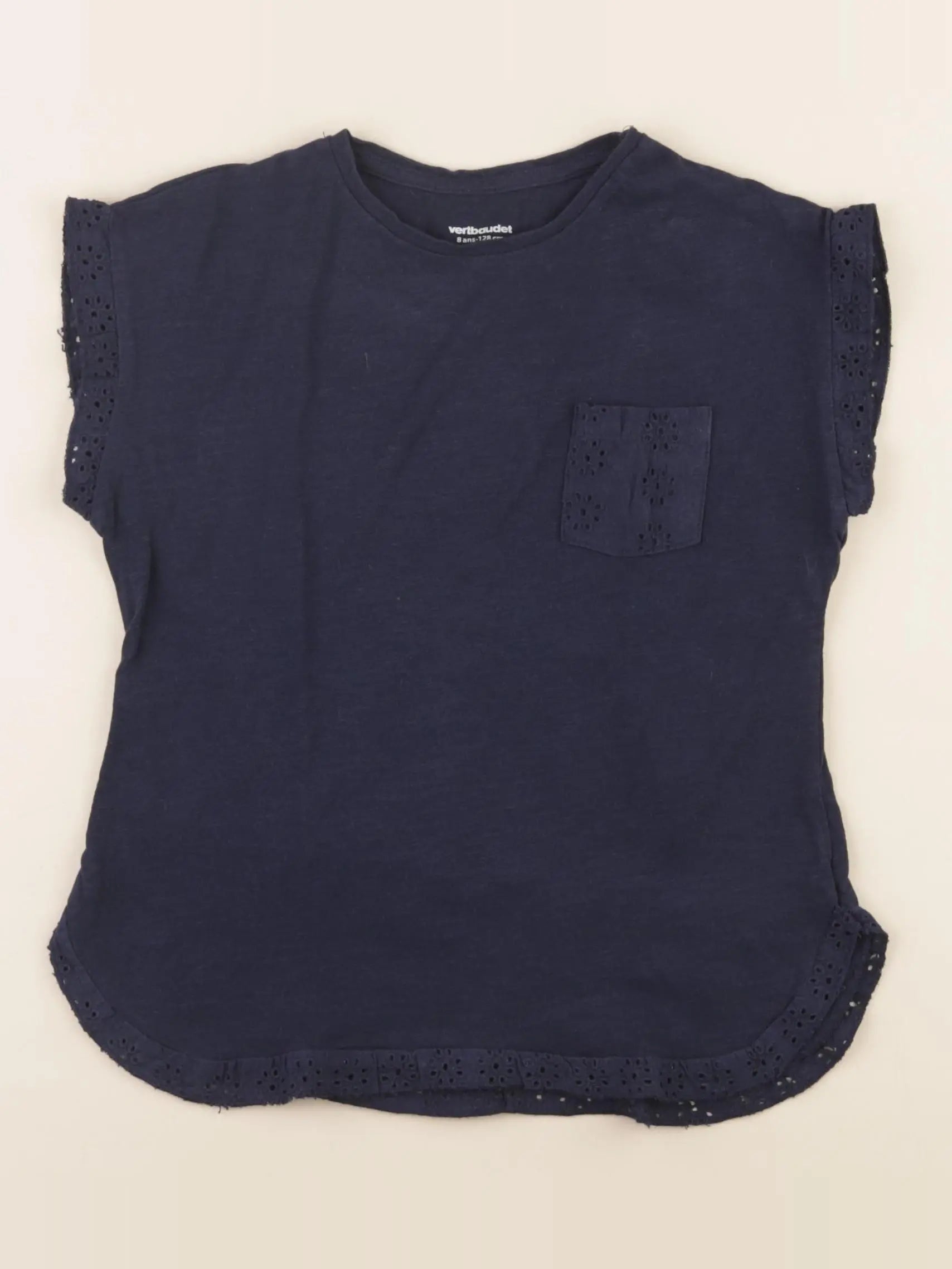 Vertbaudet - tee-shirt bleu - 8 ans