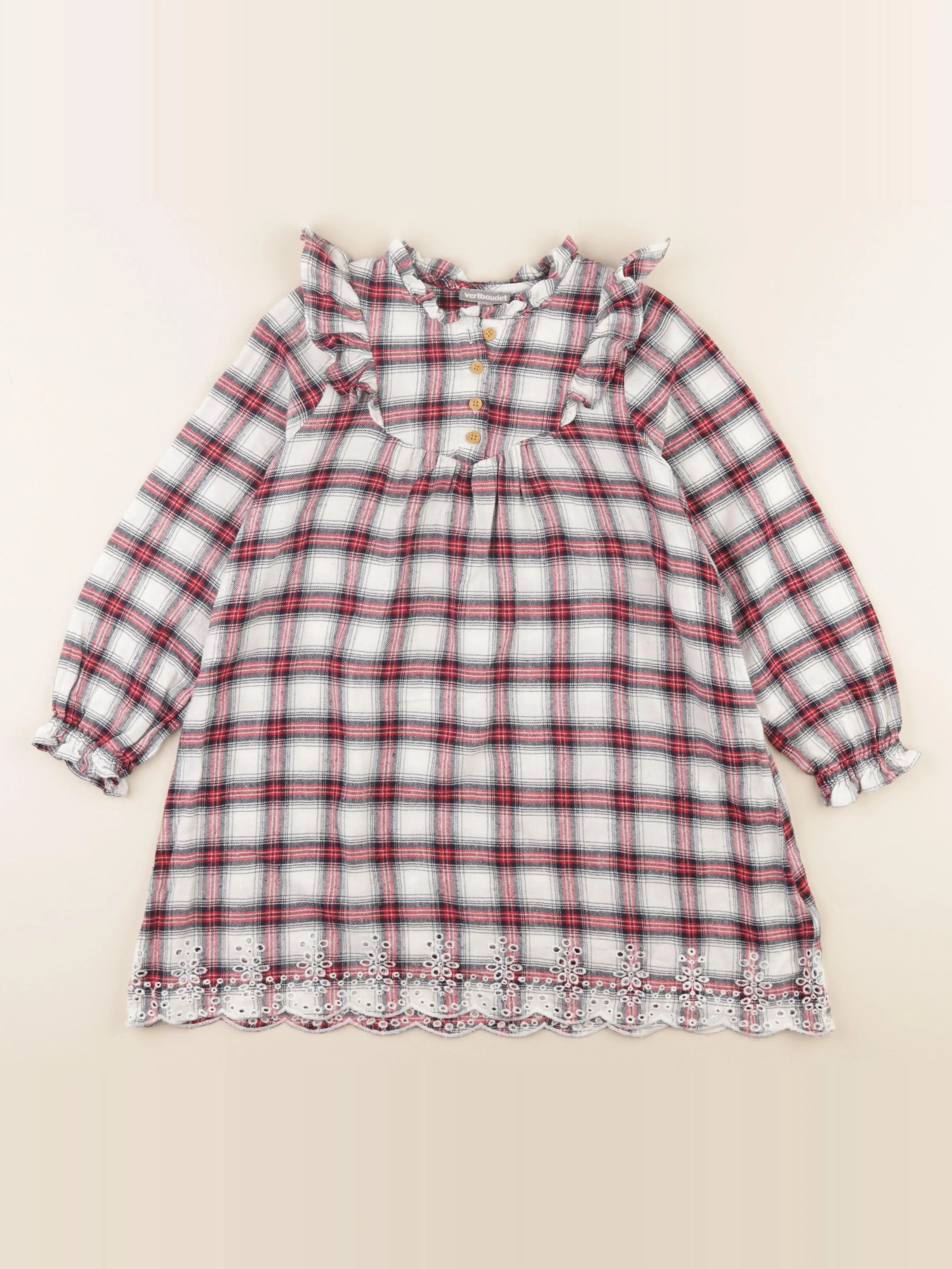 Vertbaudet - robe blanc, rouge - 8 ans