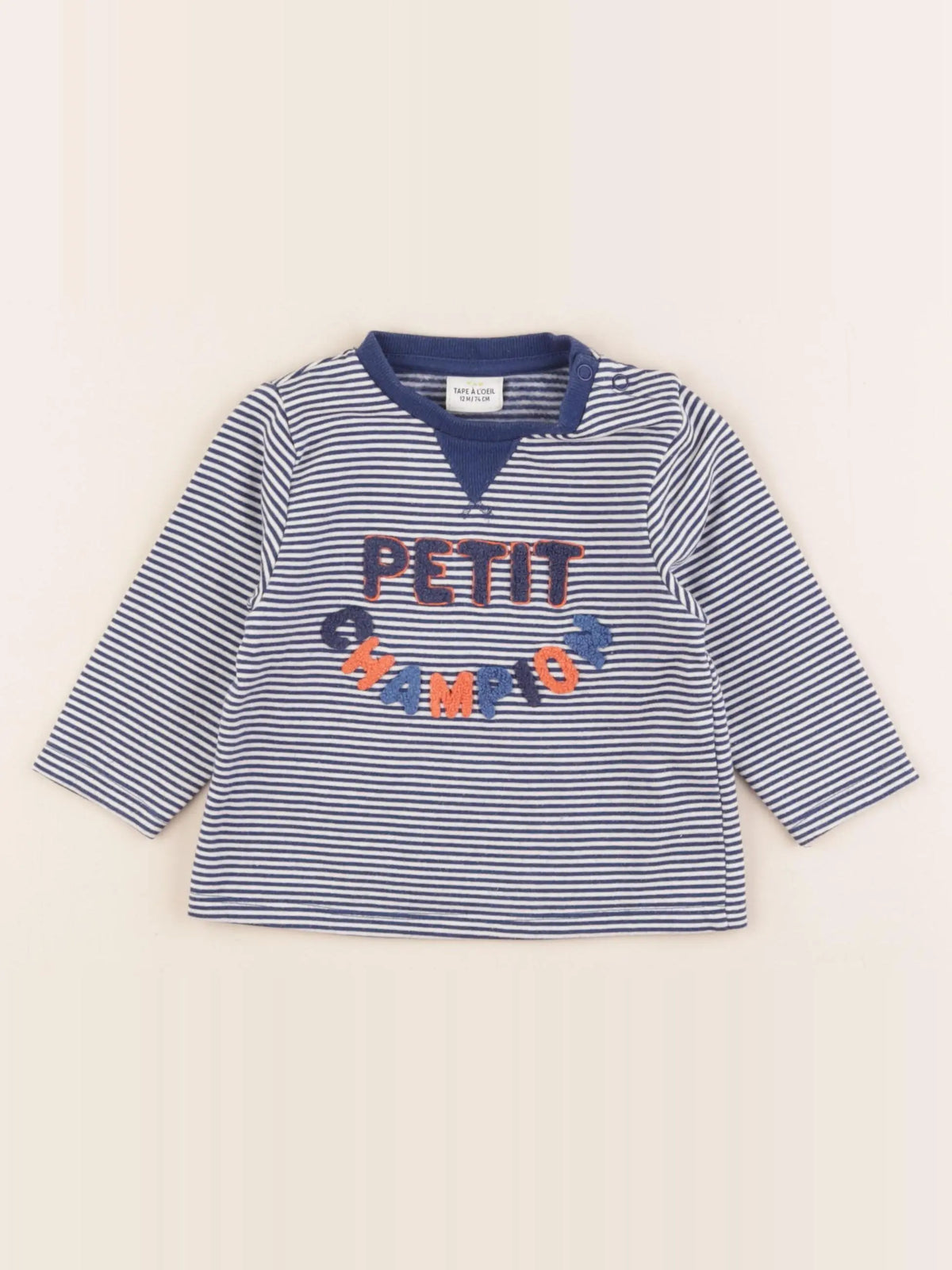 Tape à l'oeil - sweat bleu - 12 mois