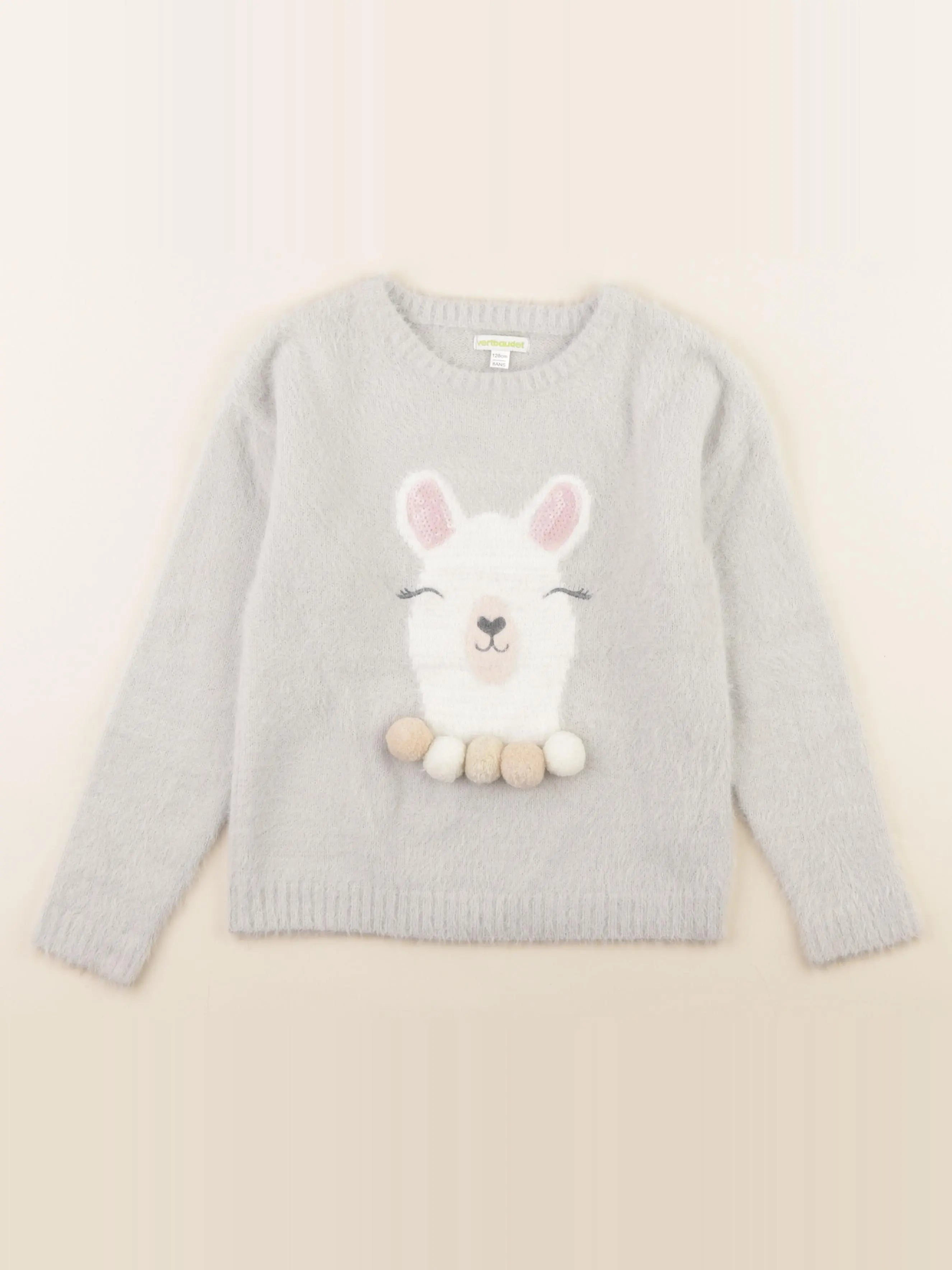 Vertbaudet - pull gris - 8 ans