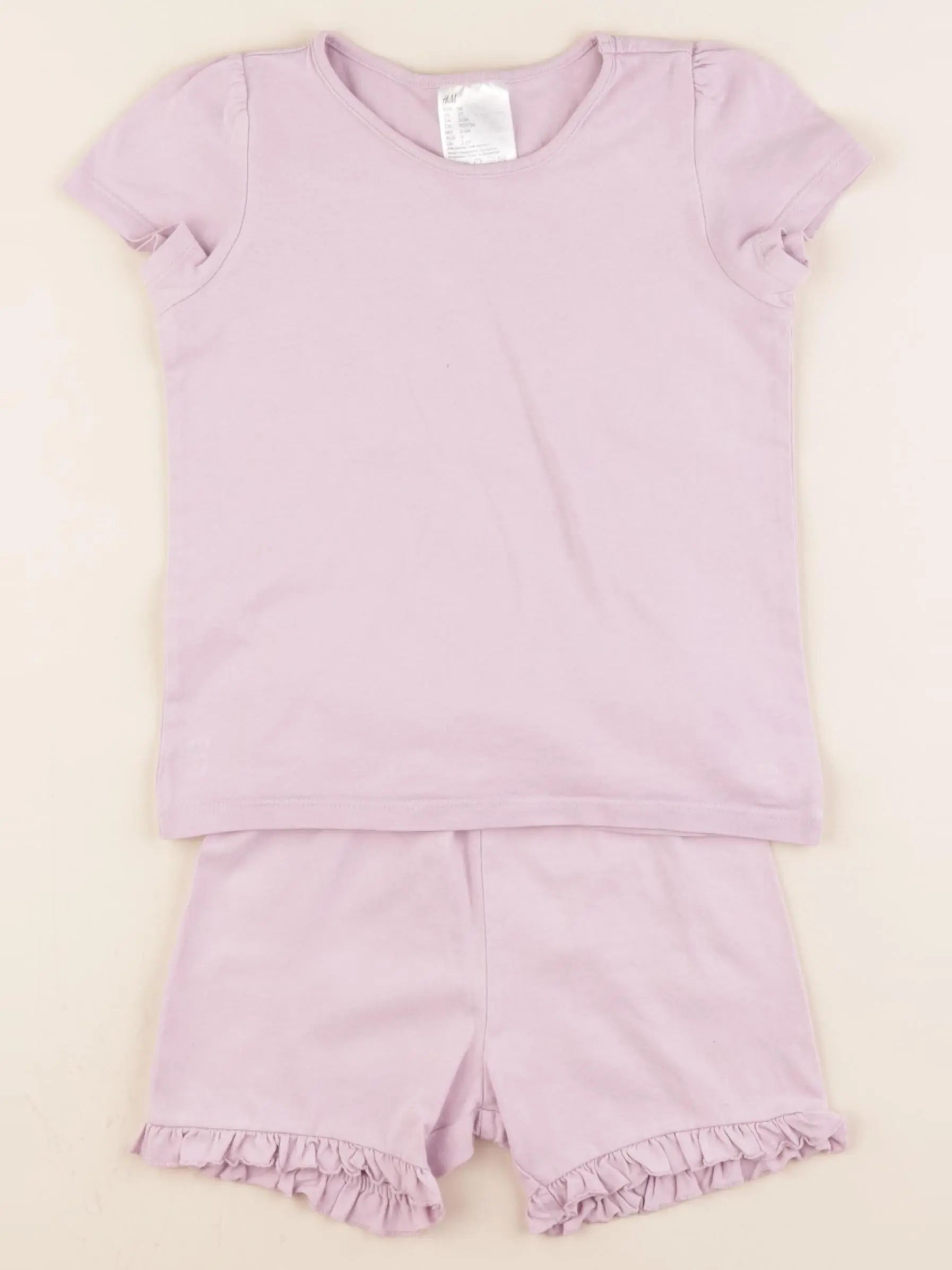 H&M - pyjama coton rose - 2/3 ans