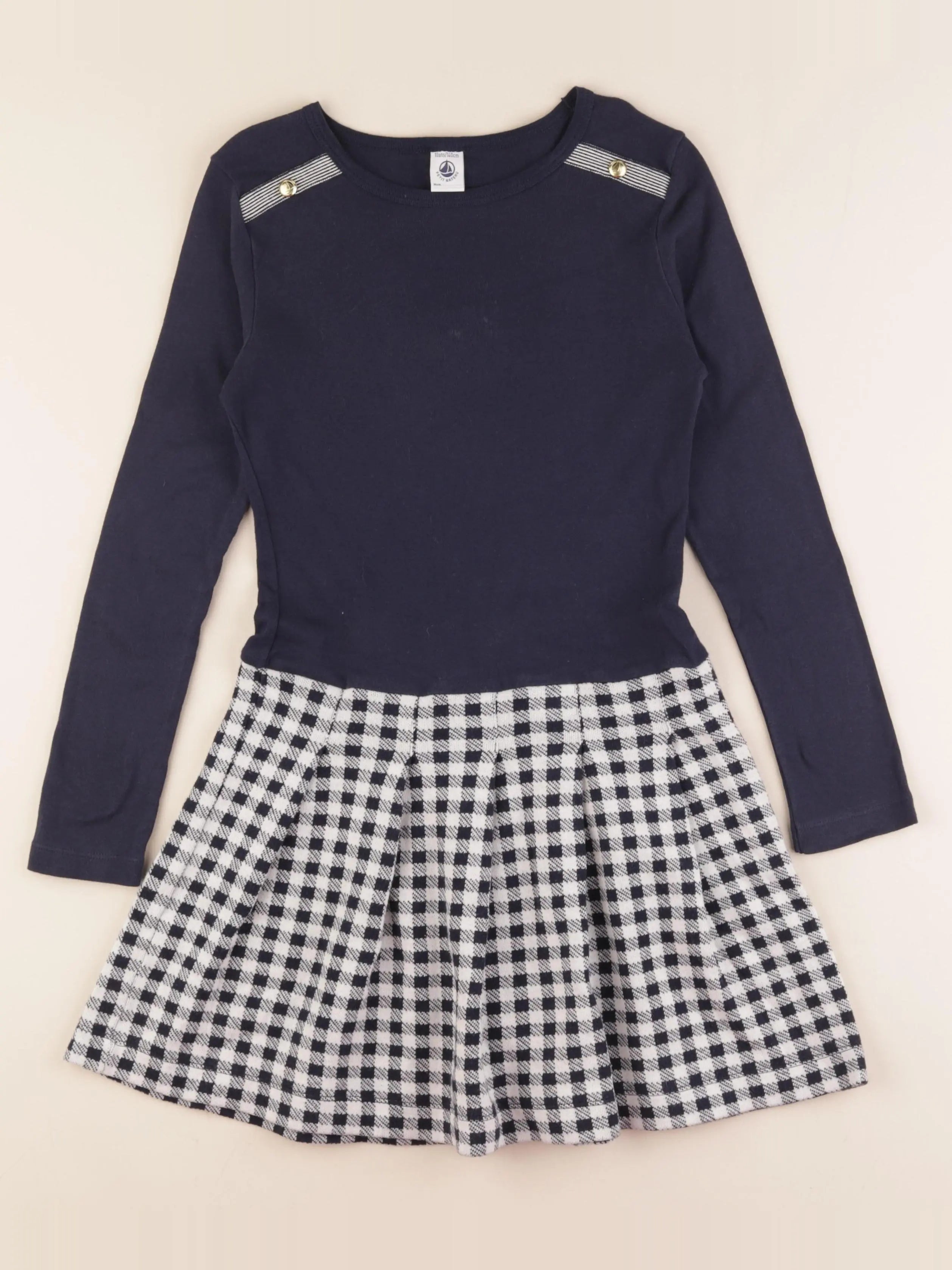 Petit Bateau - robe bleu - 10 ans