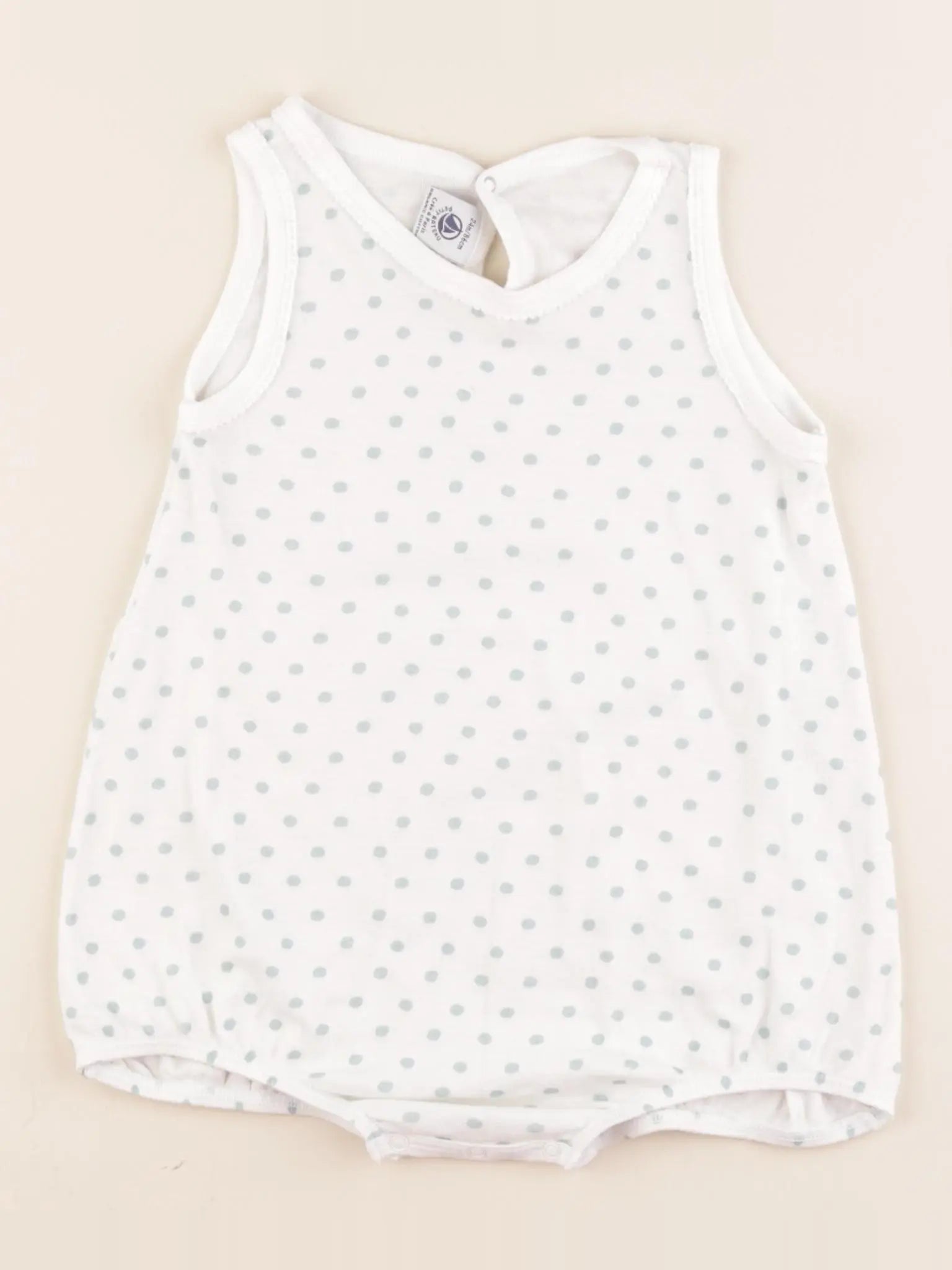 Petit Bateau - pyjama coton blanc, bleu - 24 mois