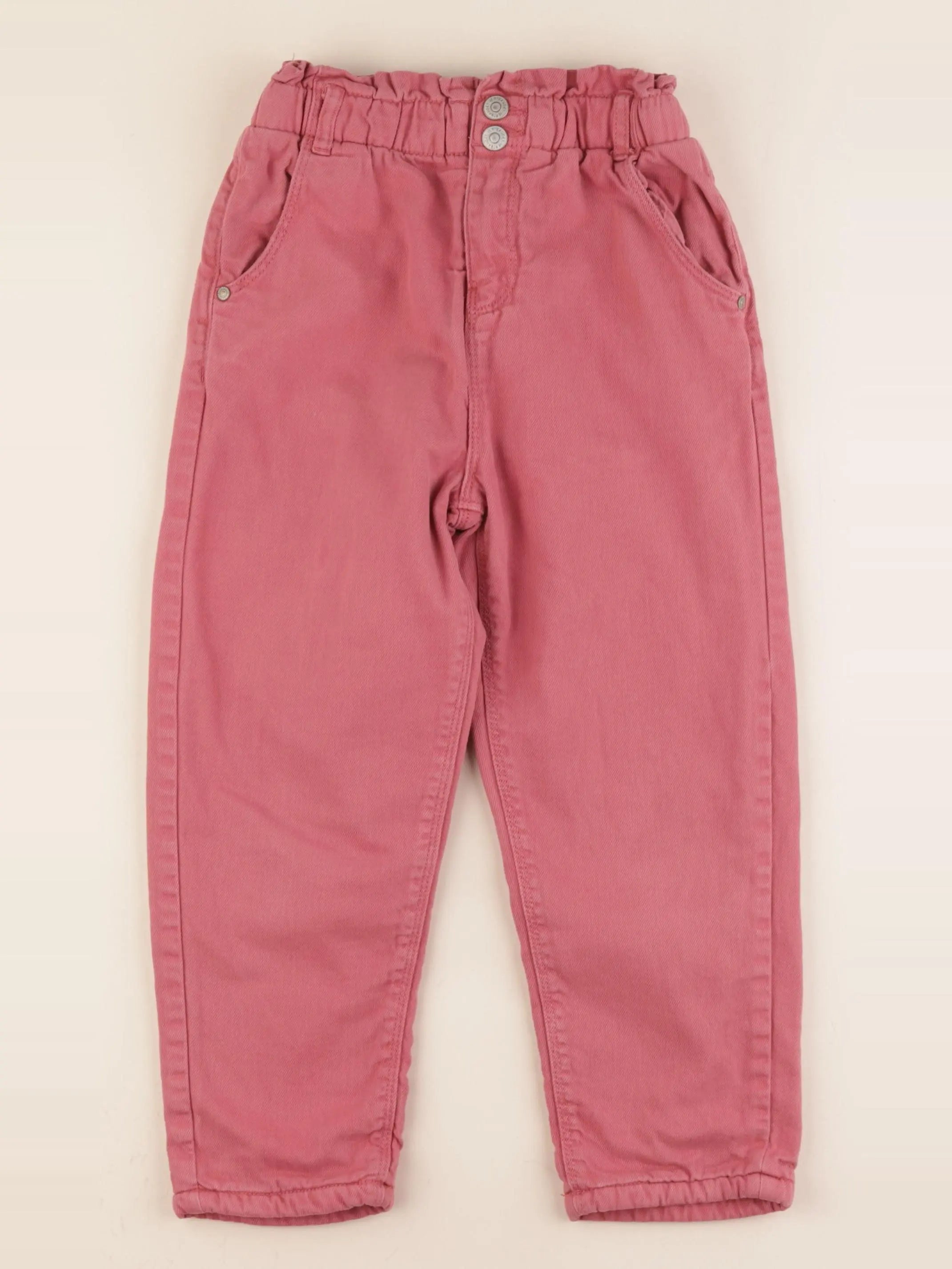 Vertbaudet - pantalon doublé rose - 7 ans