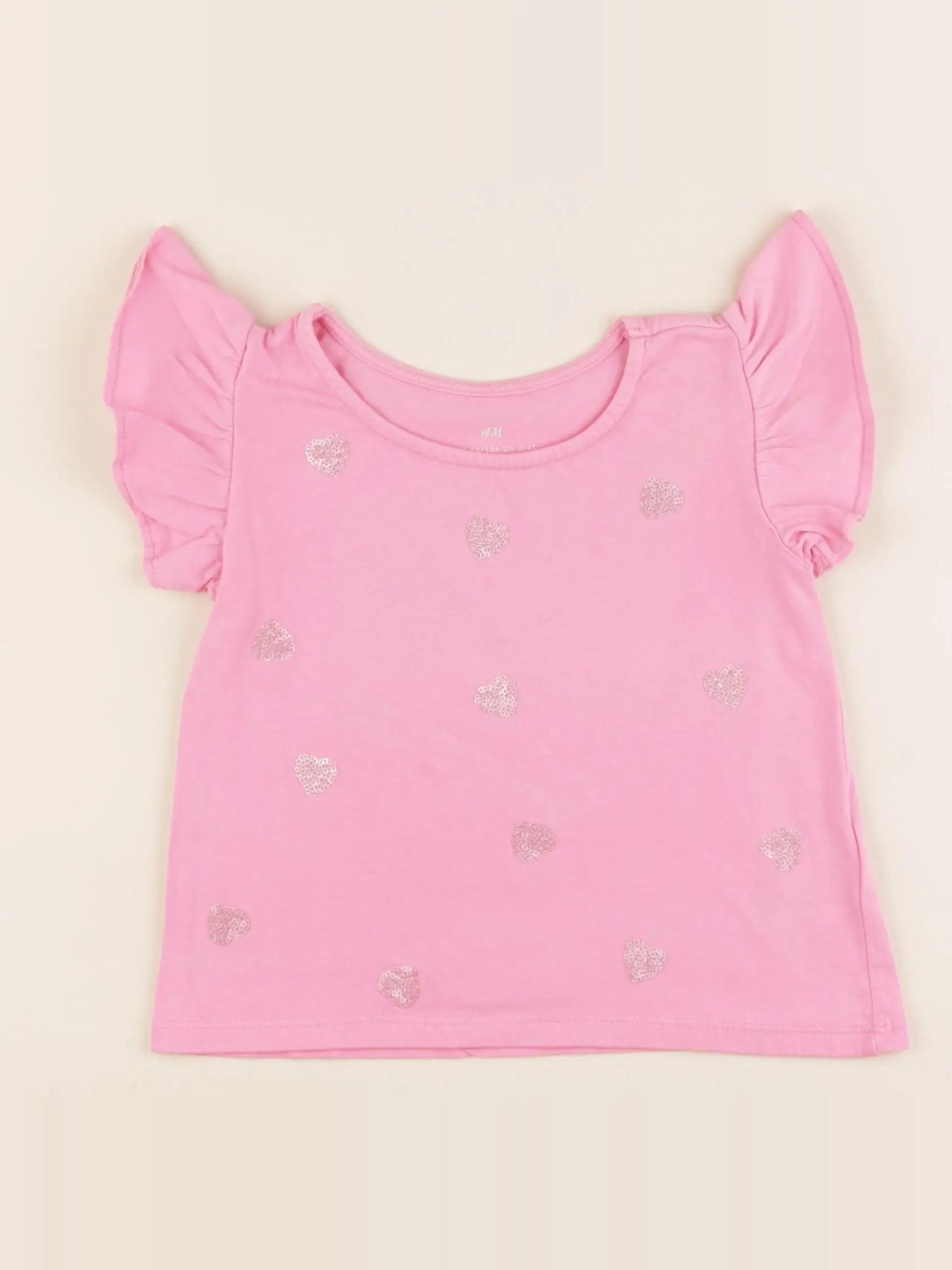 H&M - tee-shirt rose - 2/4 ans
