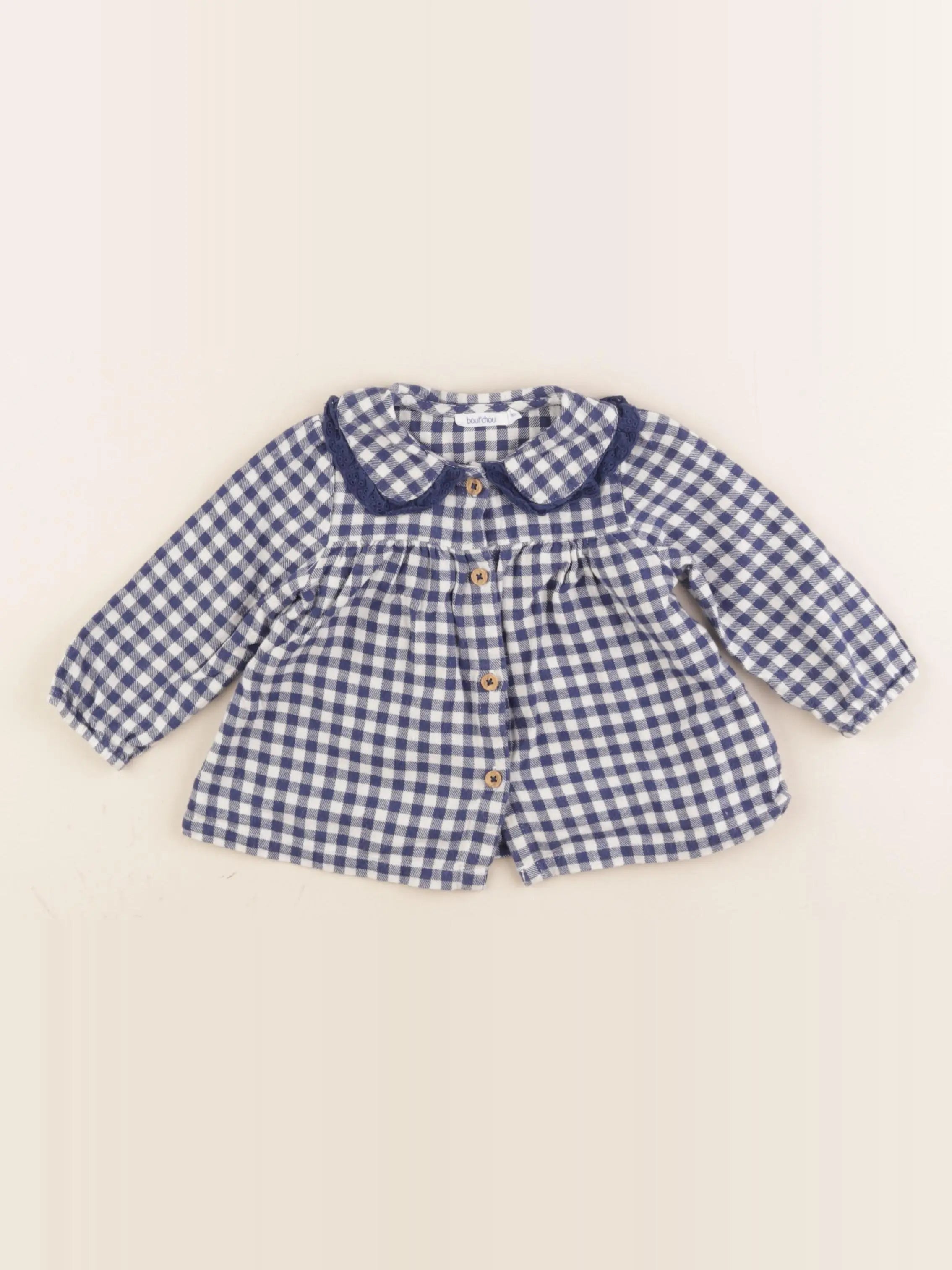 Boutchou - blouse bleu - 9 mois