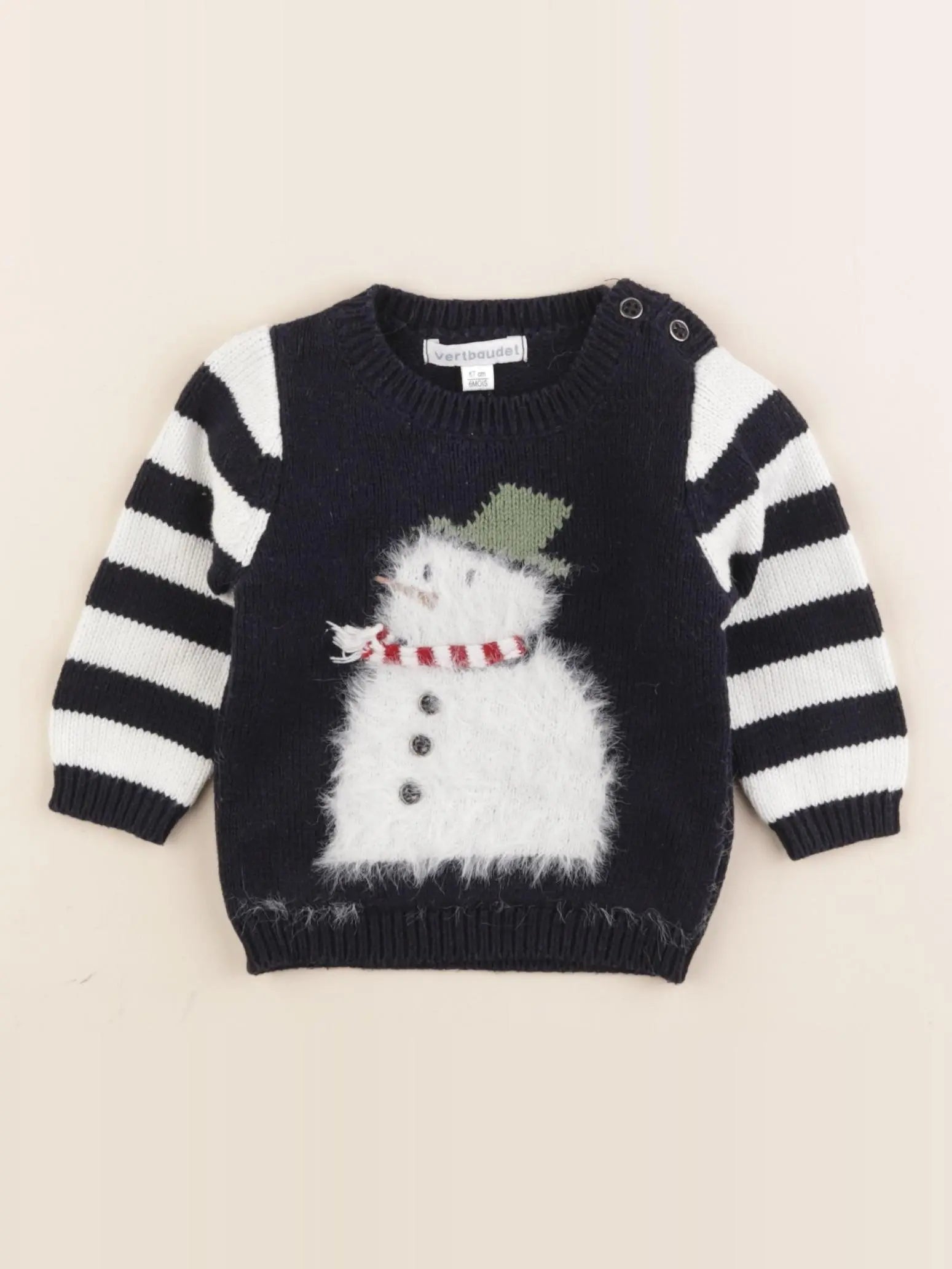 Vertbaudet - pull bleu - 6 mois